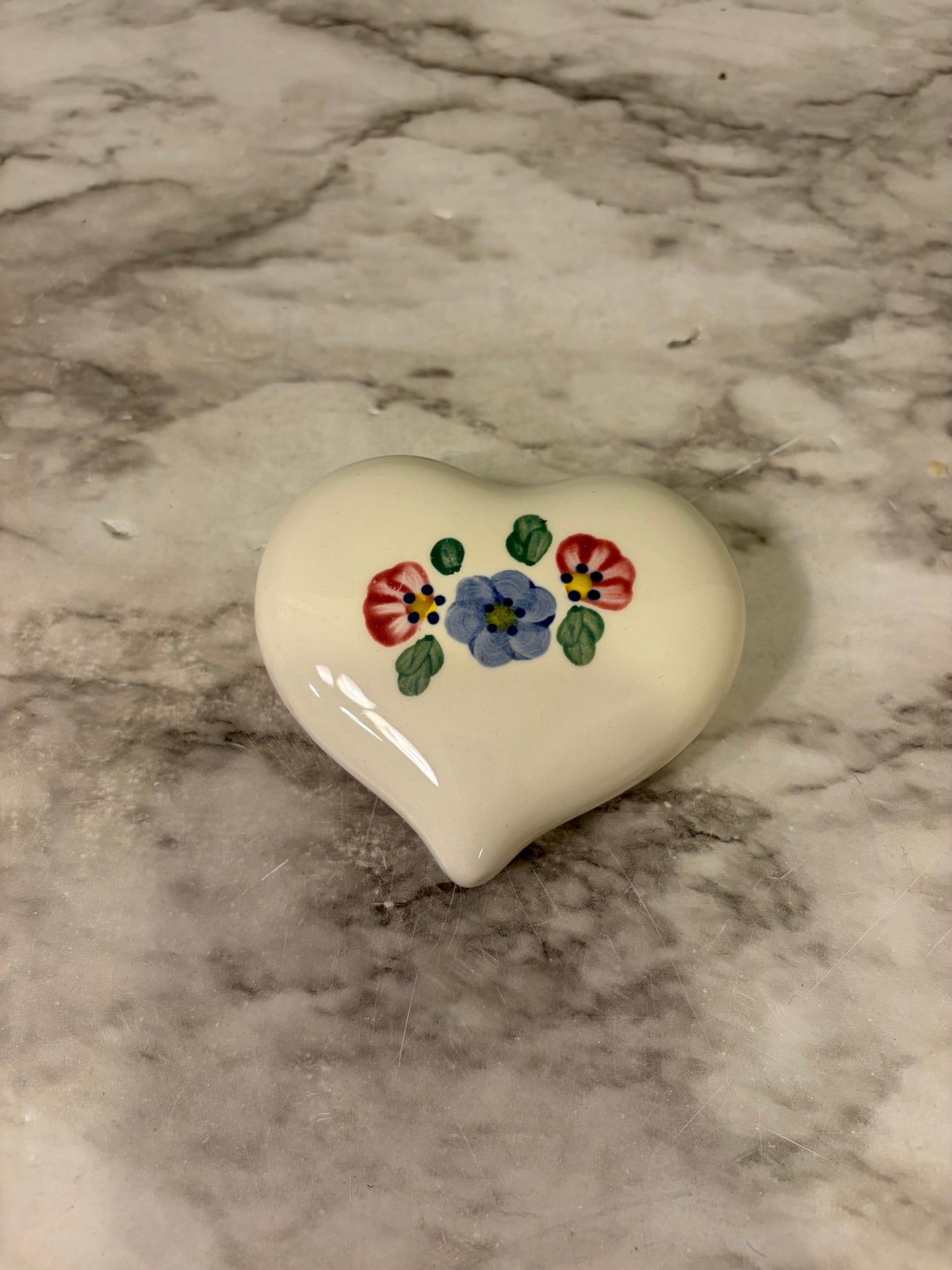 3" Ceramic Heart with flowers