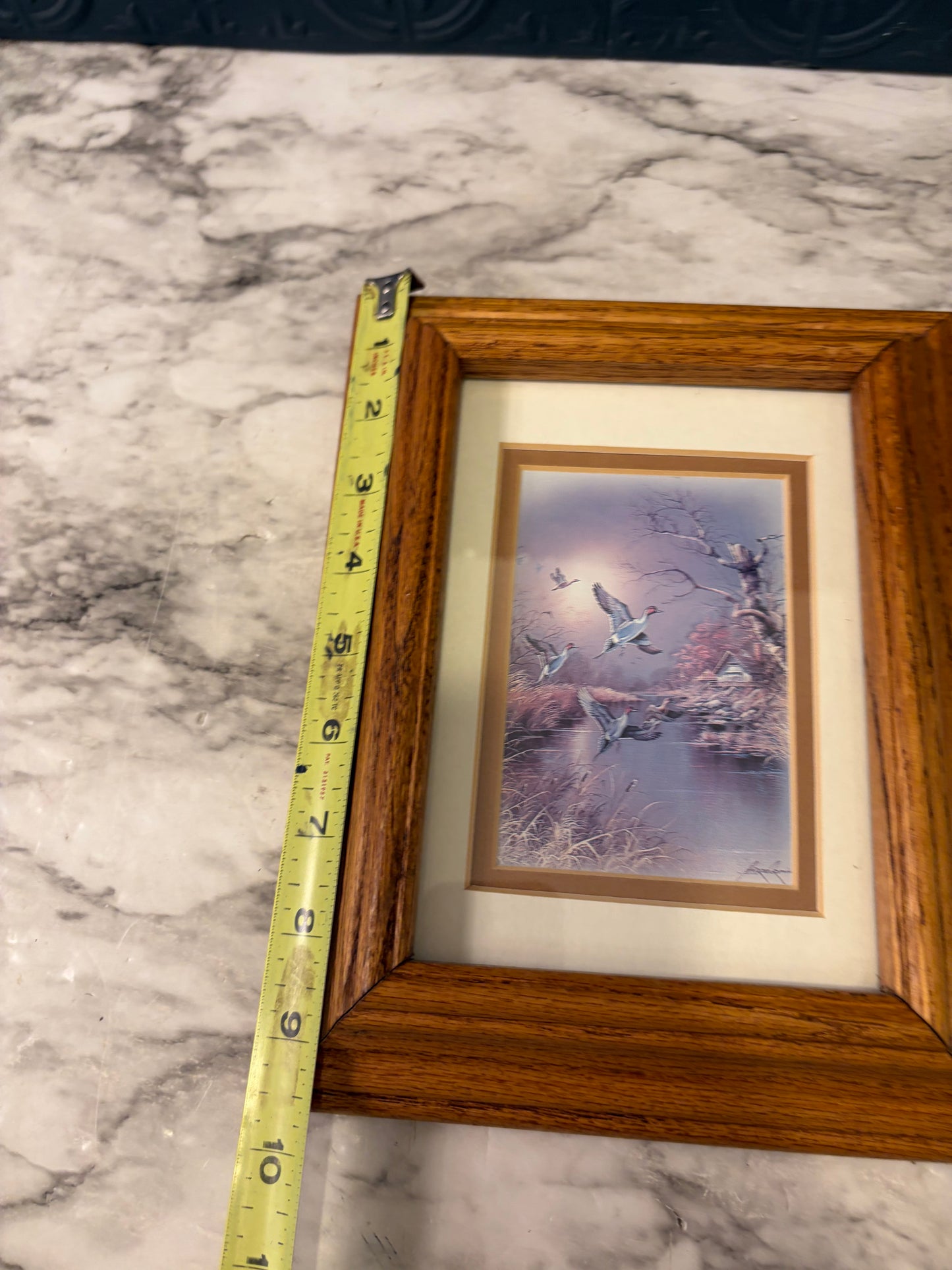 Flying Ducks Print by Orpinas in Wood Frame