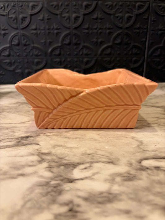 Pink Square Planter Leaf Pattern