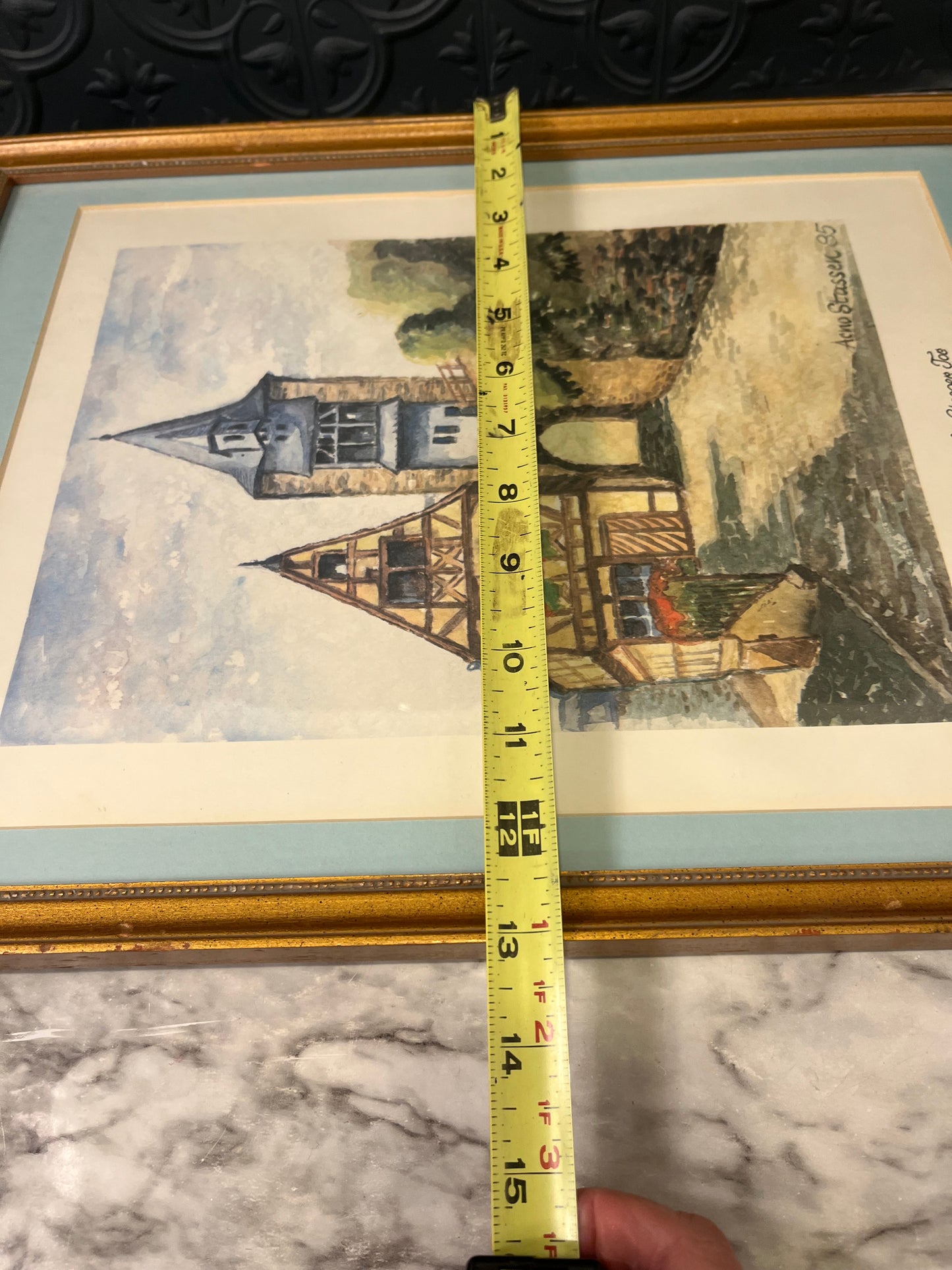 Framed Watercolor Print of Steeger Gate Germany