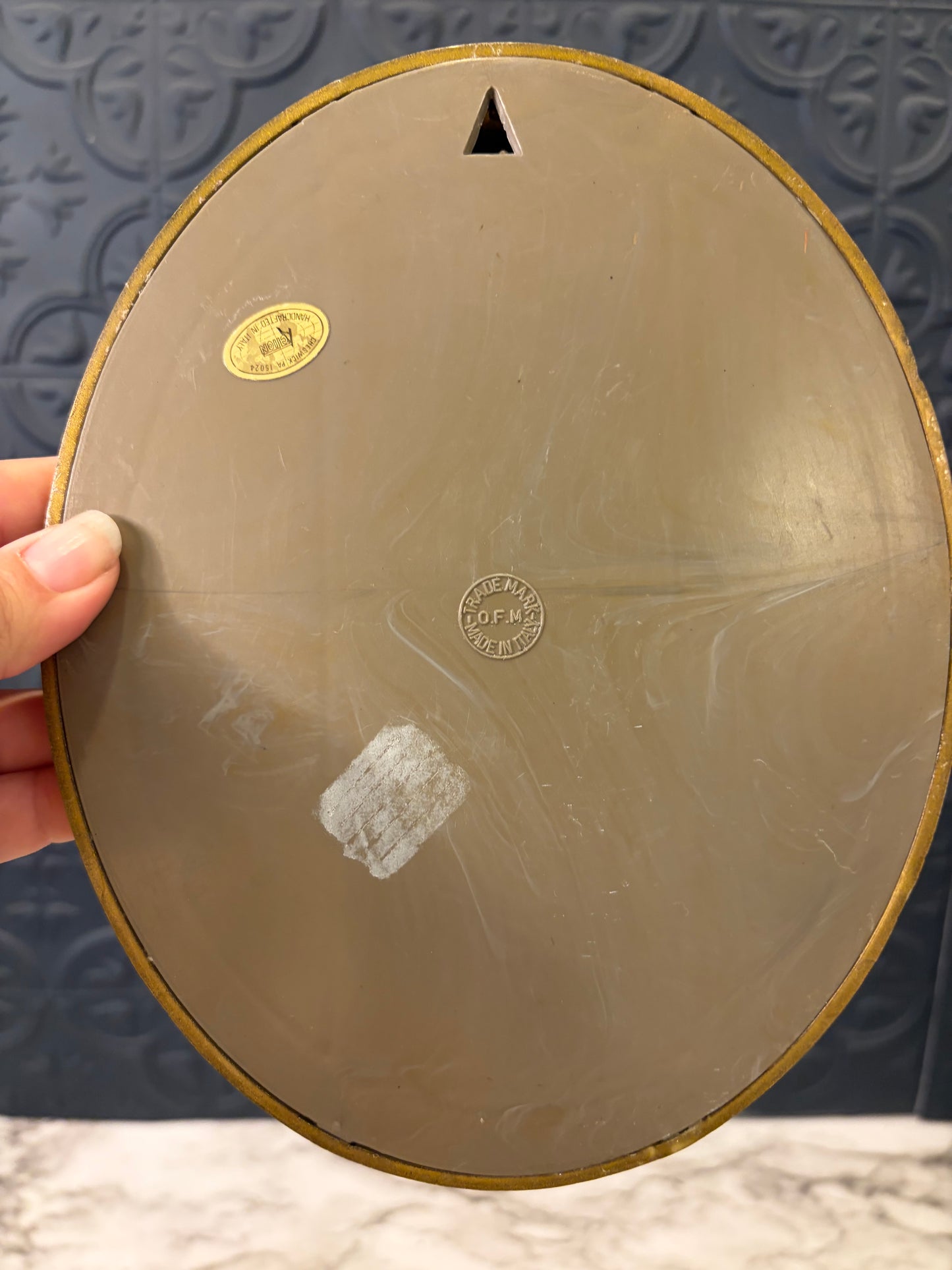 Oval Italian Print The Music Lesson Plastic Frame