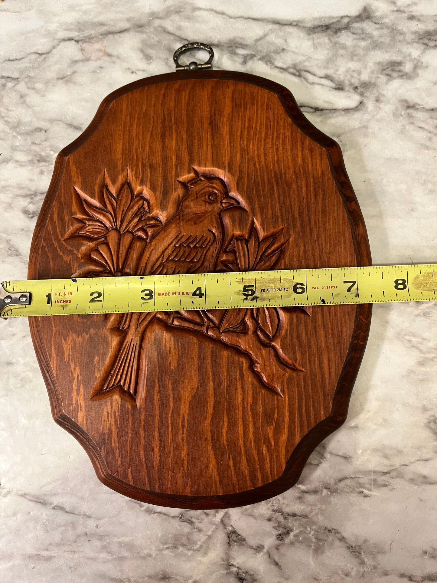 Wood Carved Bird Plaque