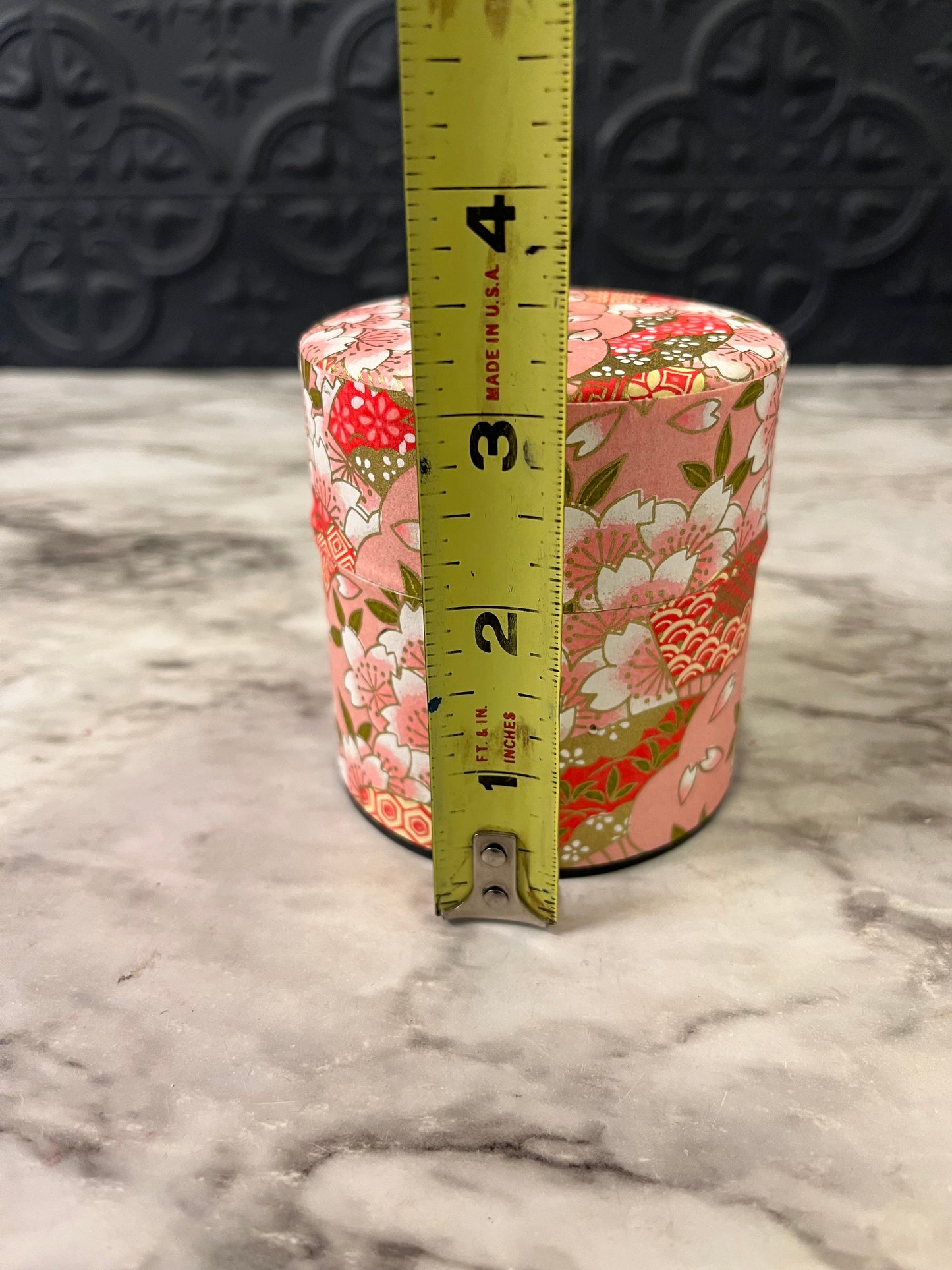 Pink and White Flower Small Canister