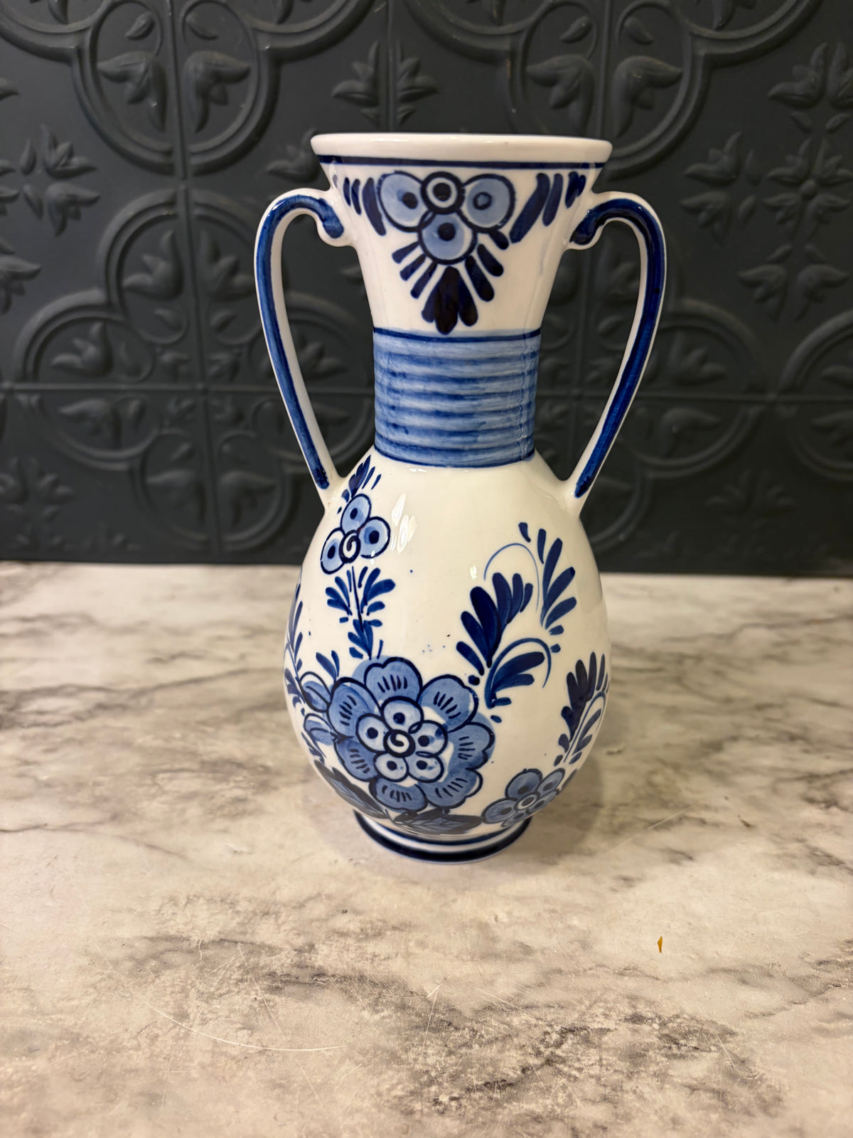 6.5" Delft Blue and White Windmill Vase