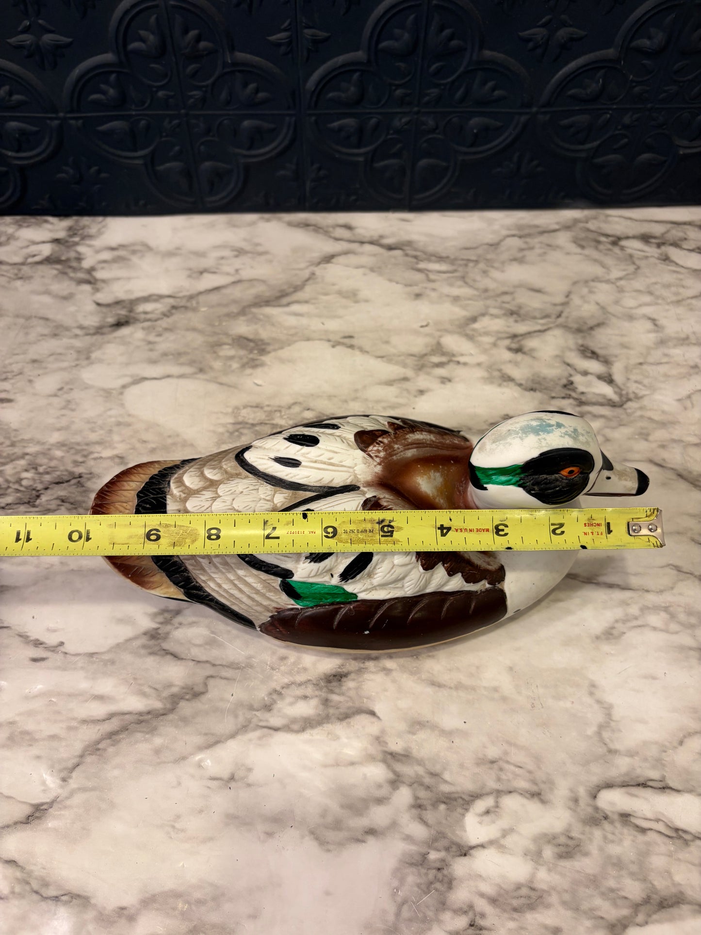 Porcelain Hand Painted Duck brown and white