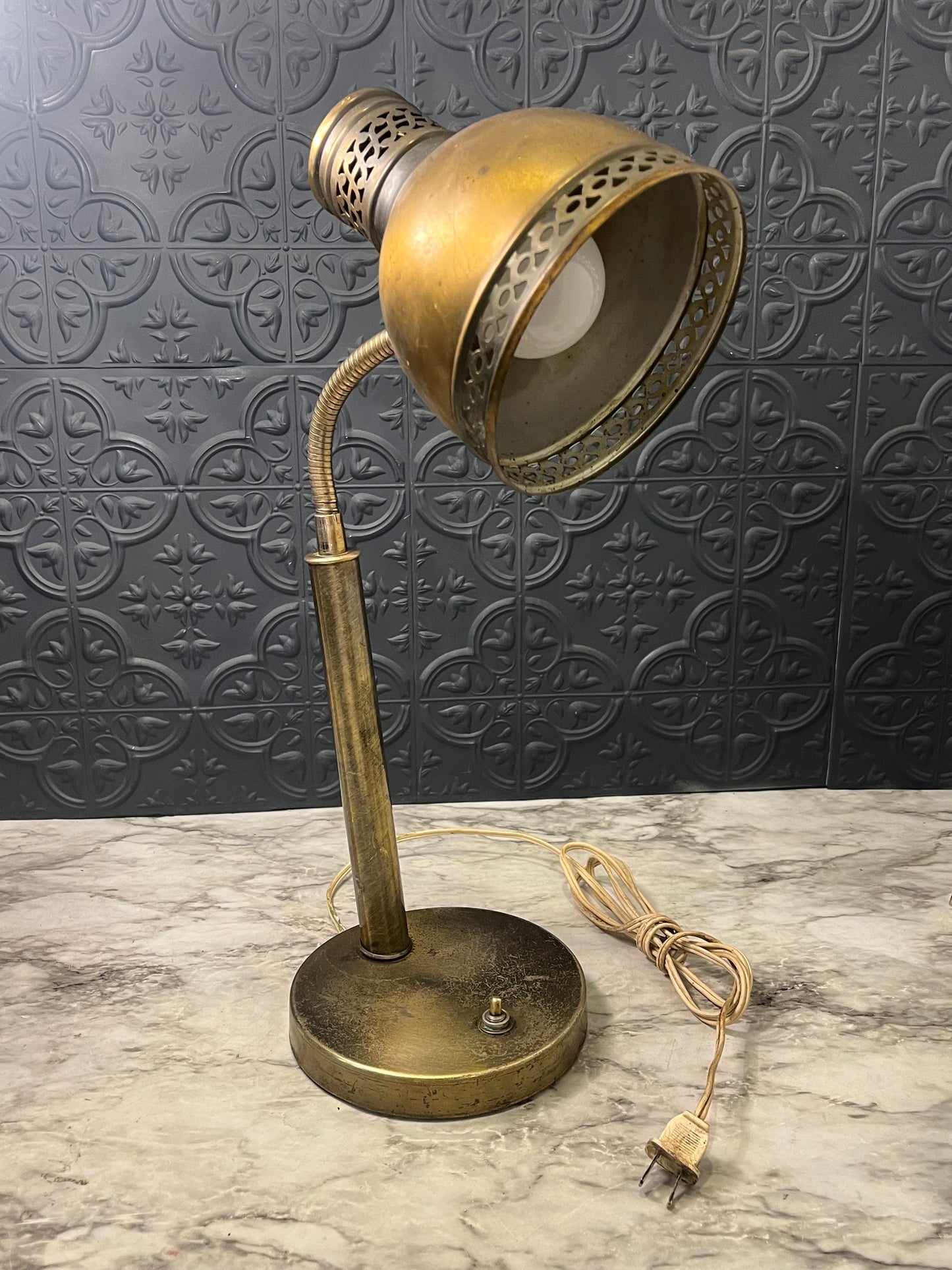 Vintage Brass Gooseneck Lamp