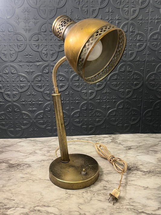 Vintage Brass Gooseneck Lamp