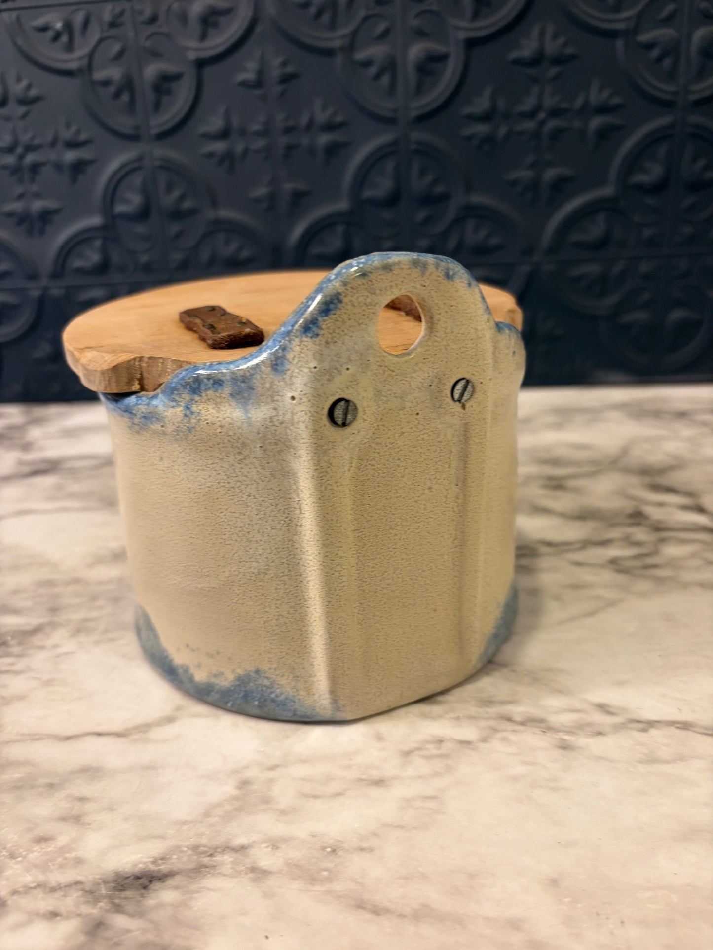 Pottery Salt Cellar with Heart