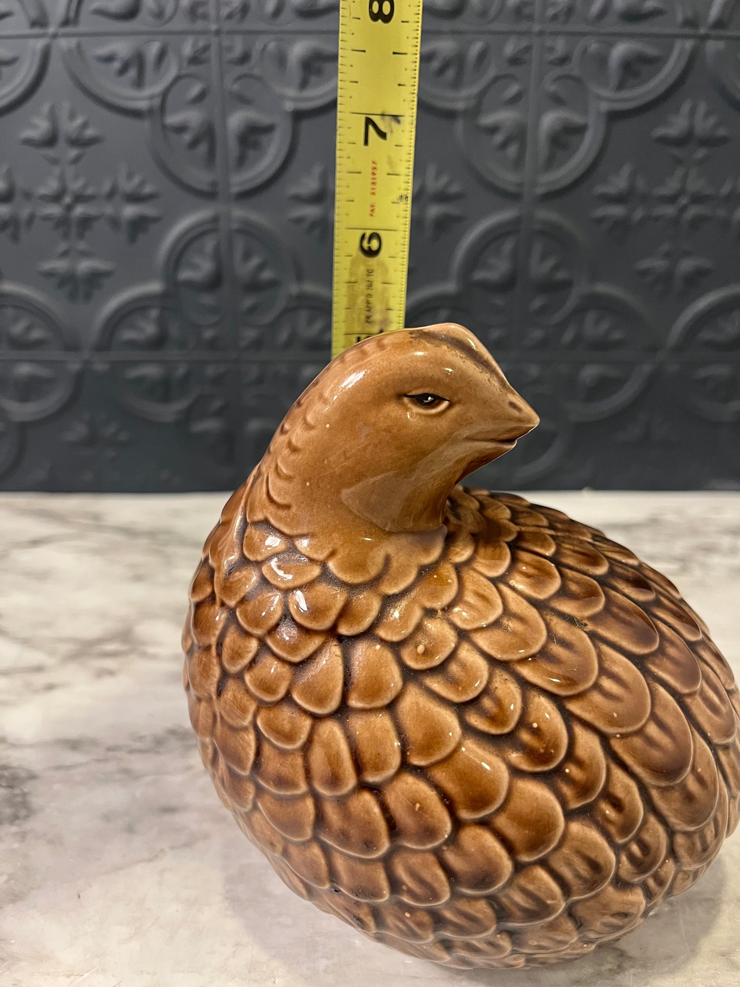 Brown Ceramic Quail