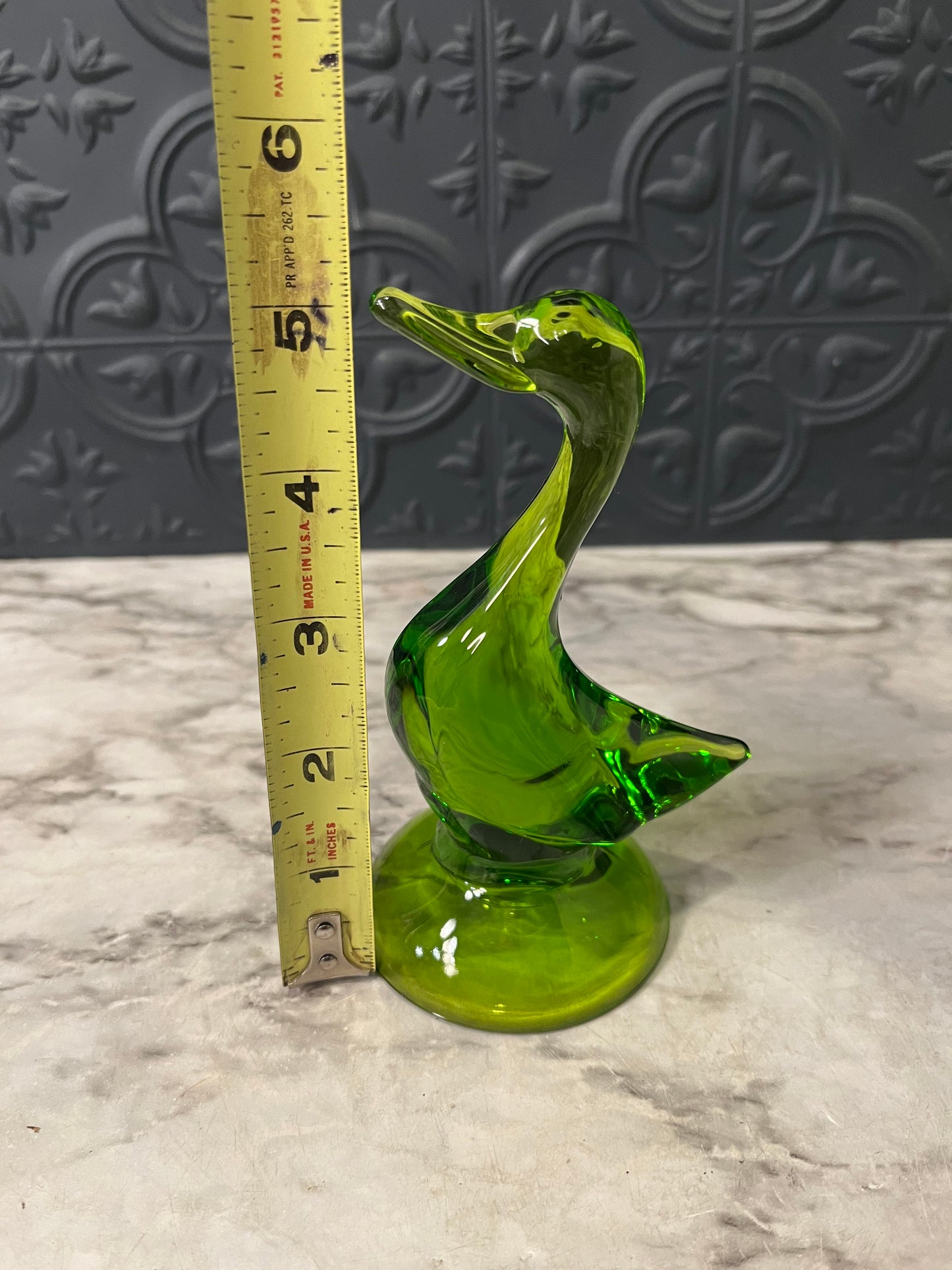 Vintage Viking Green Glass Duck