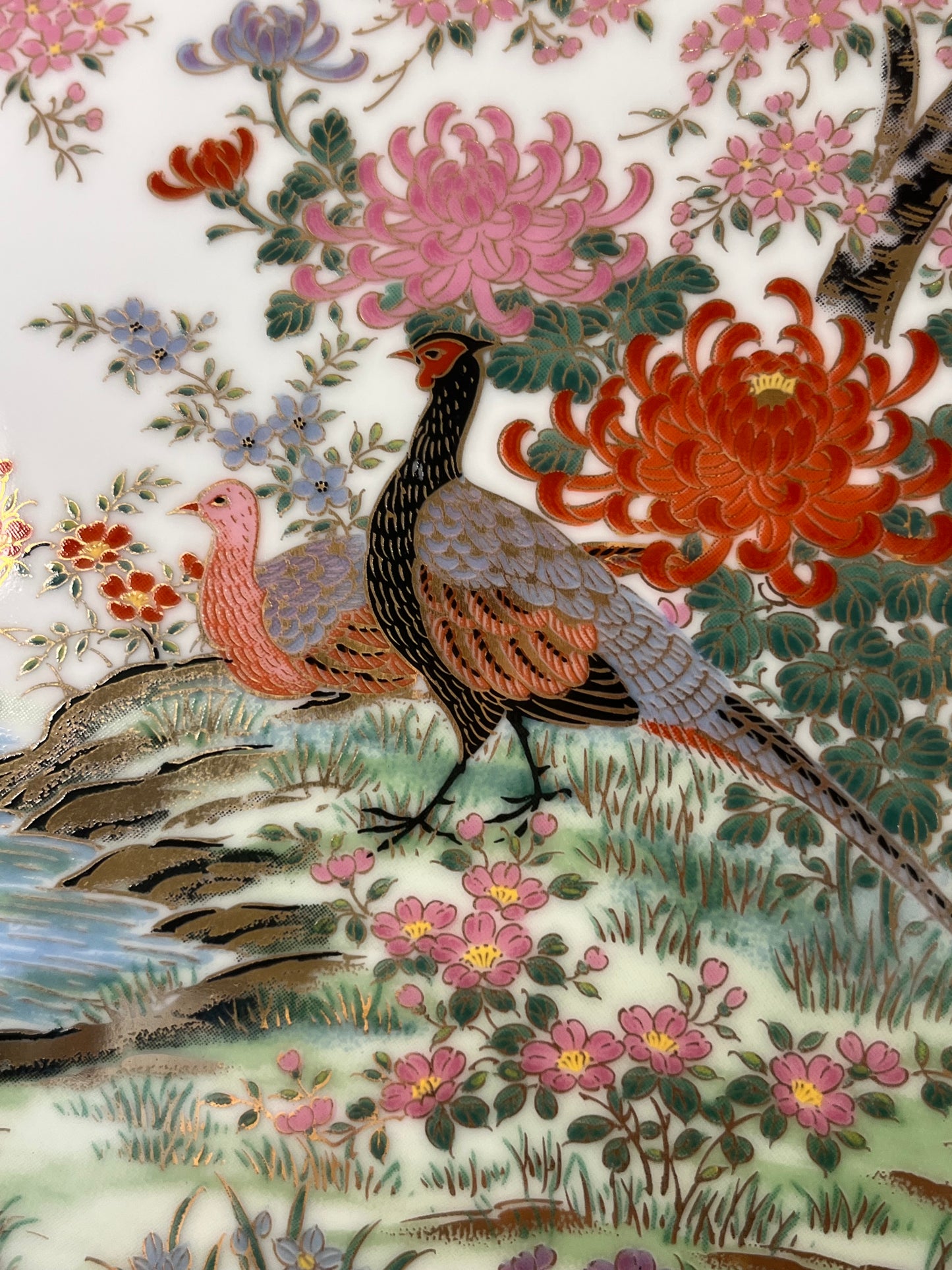 Shibata Toyo Plate with Pheasant and Cherry Blossoms