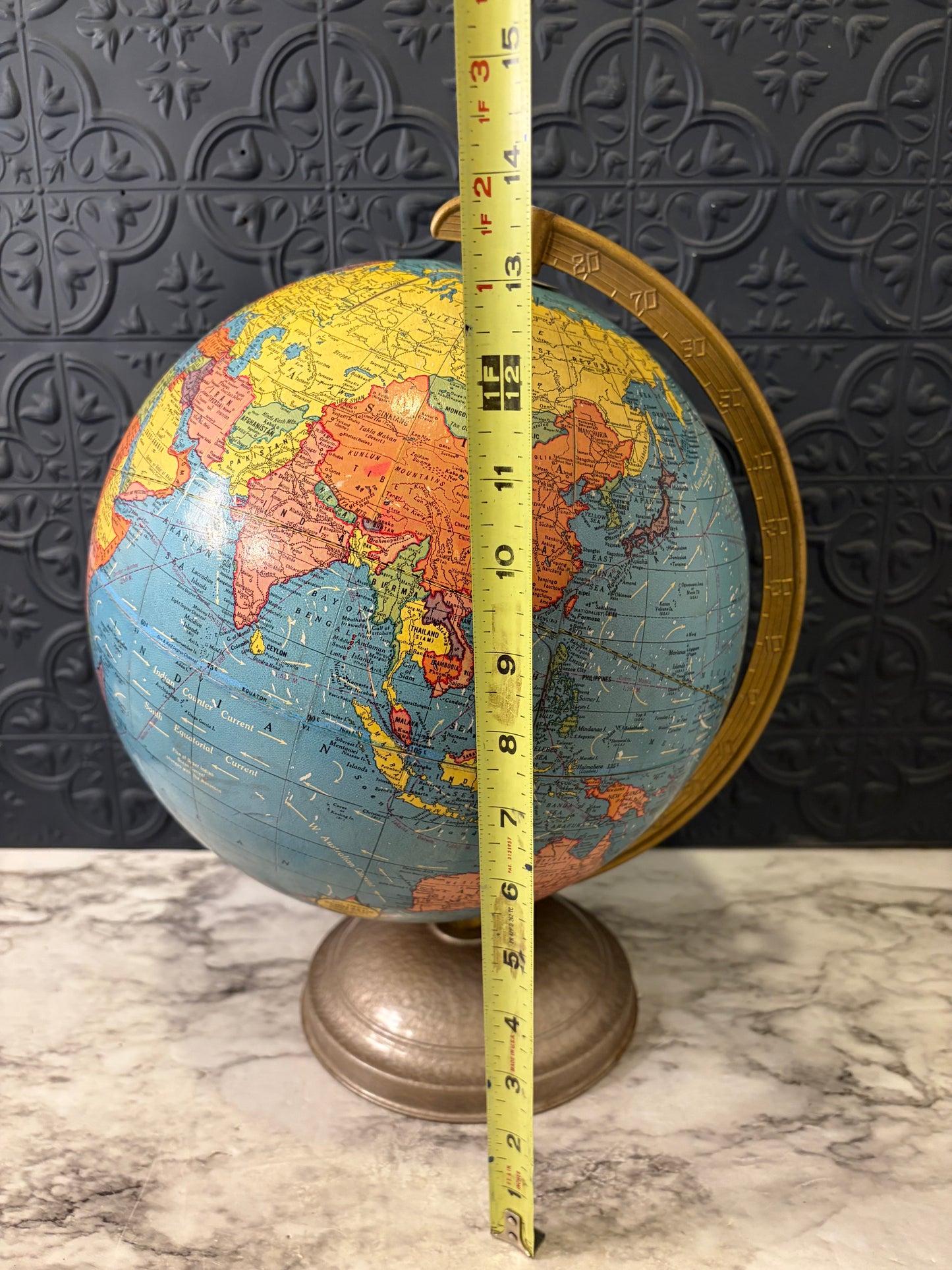 Vintage Crams Globe with Metal Base