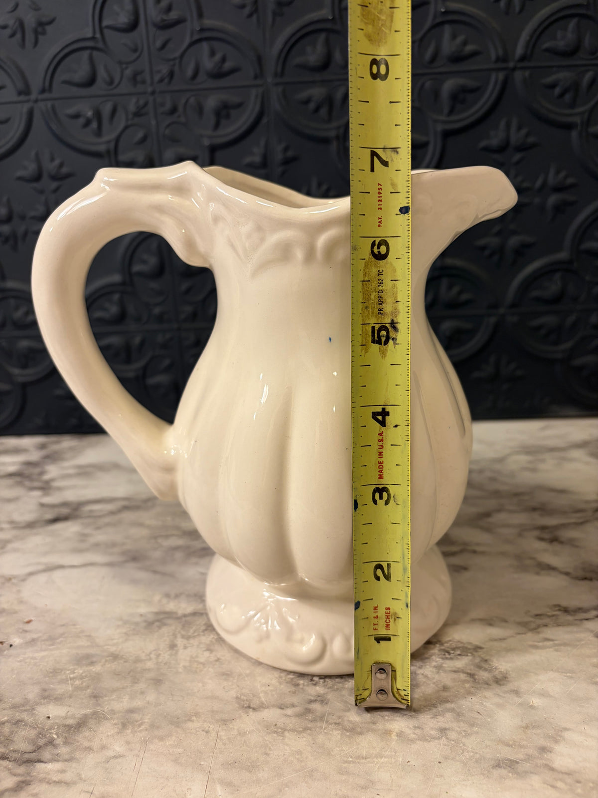 USA Pottery Cream Ceramic Pitcher