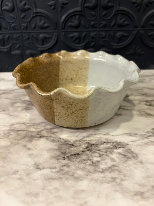 Born to Earth Pottery Dish with Ruffle Top