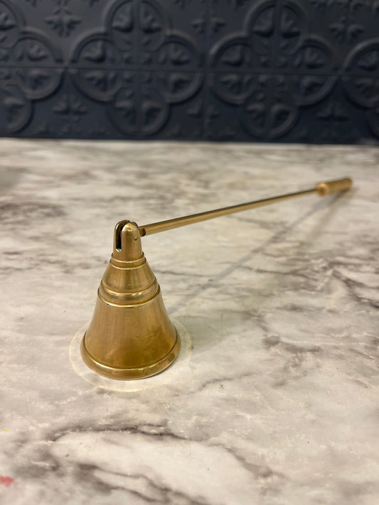Brass Candle Snuffer with Ribbed Handle