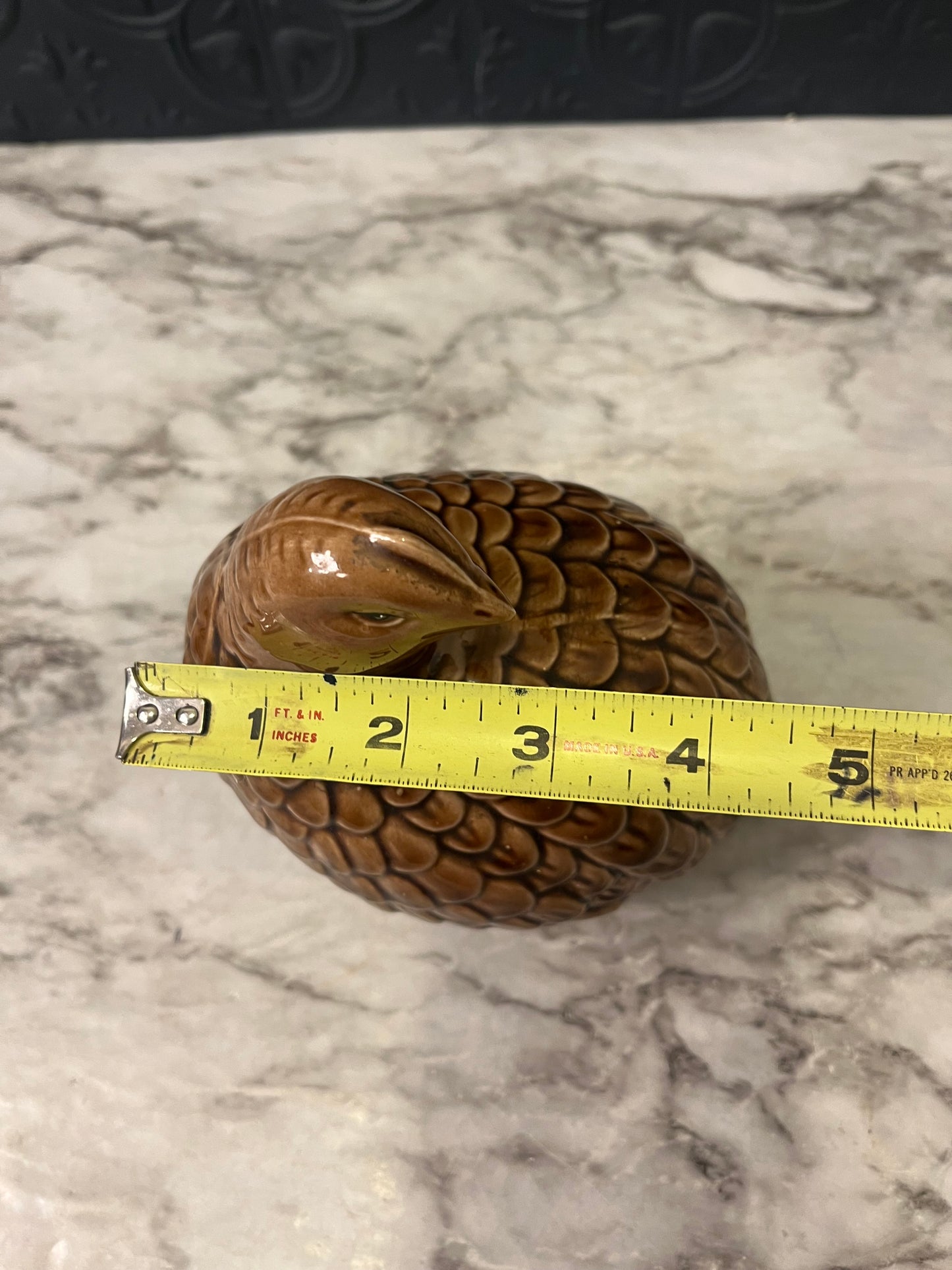 Brown Ceramic Quail