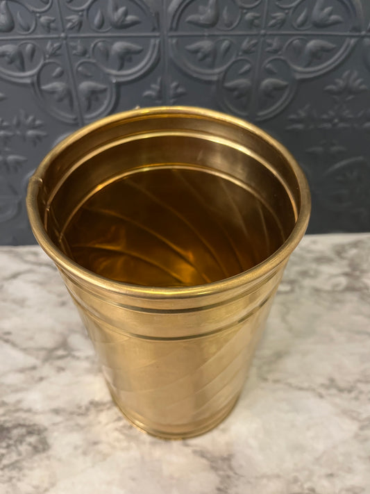 Cylinder Brass Vase 9"