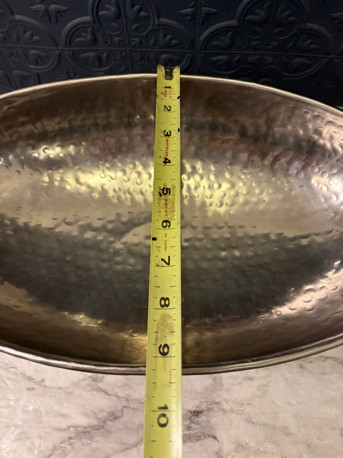 Hammered Metal Stag Pedestal Bowl