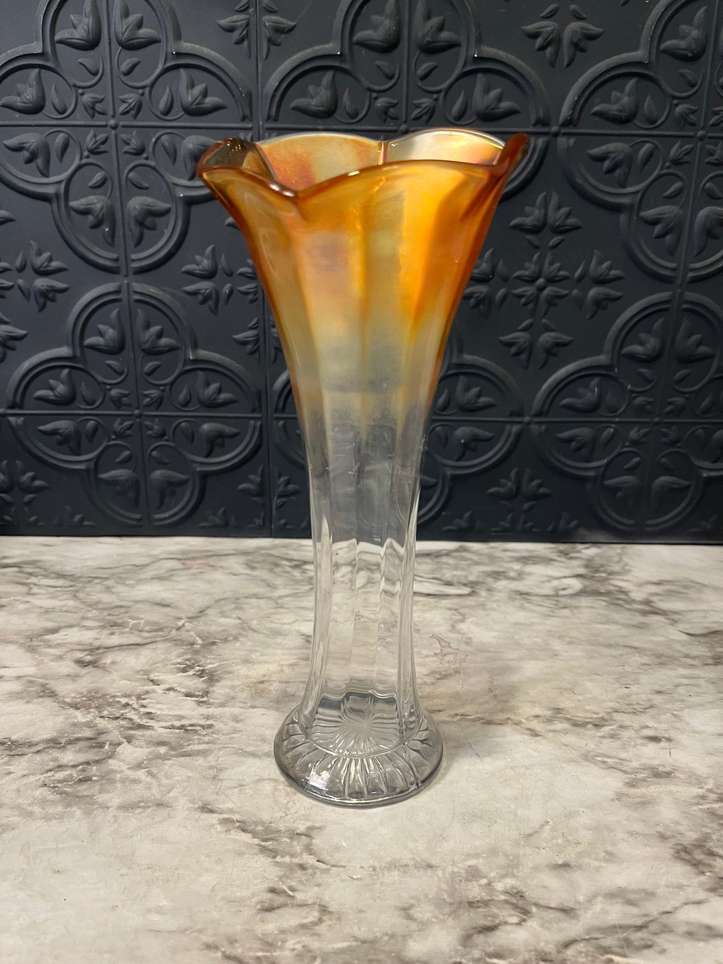 Marigold to Clear Swung Vase