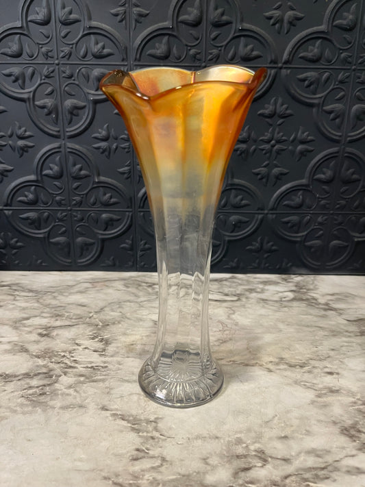 Marigold to Clear Swung Vase