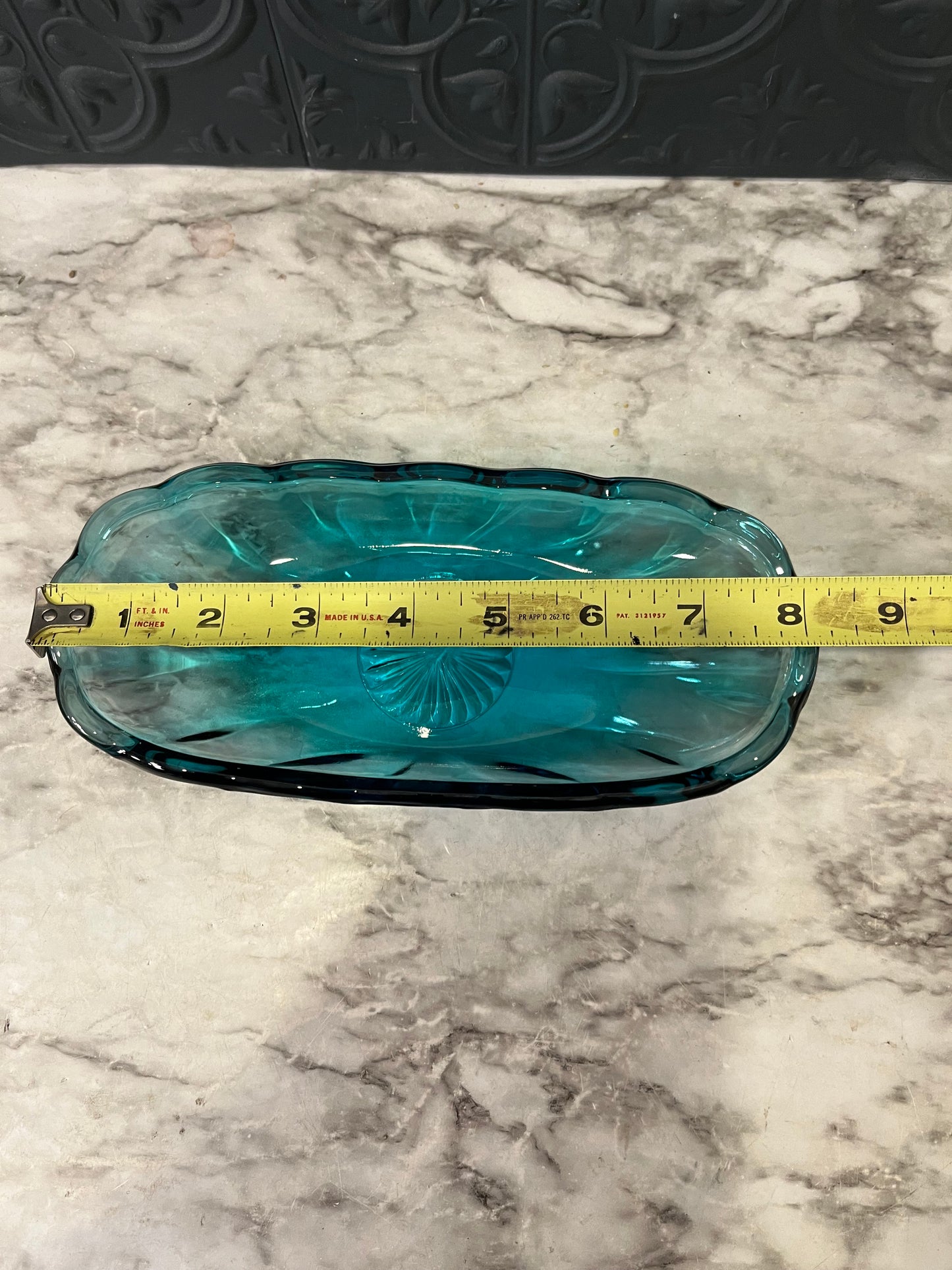 Anchor Hocking Blue Glass Oval Dish