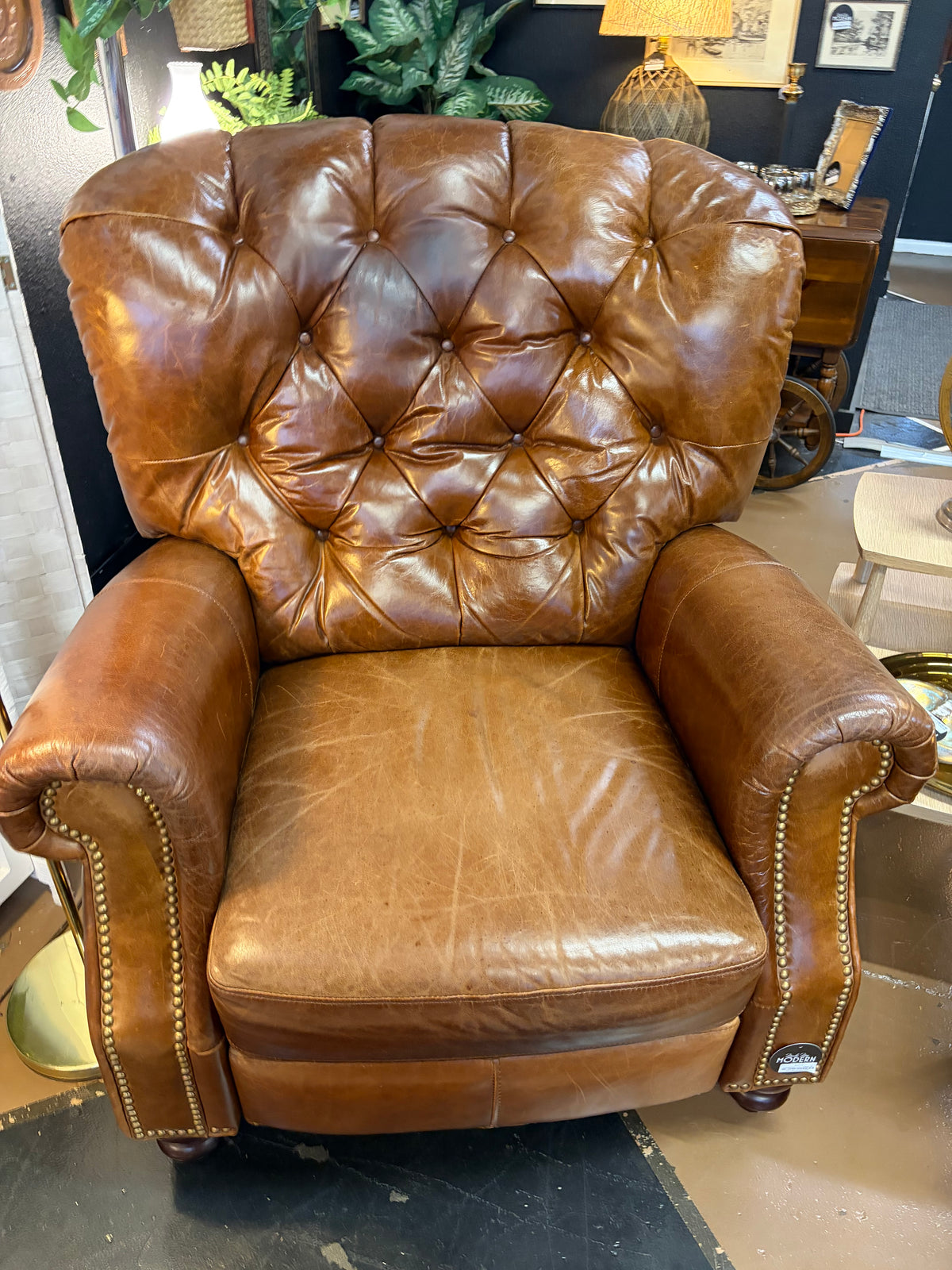 Chesterfield Style Leather Recliner