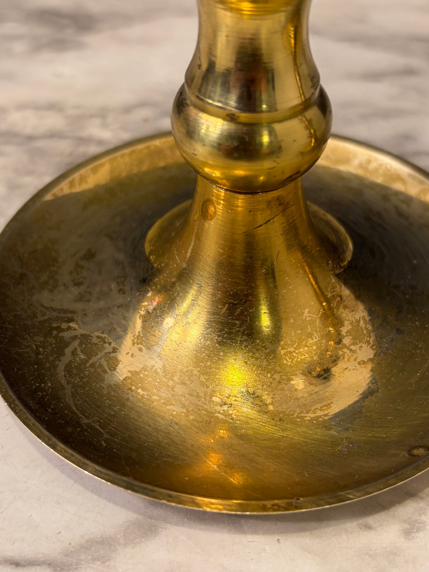 Set of Brass Candle Holders wth Glass Hurrican Japanese