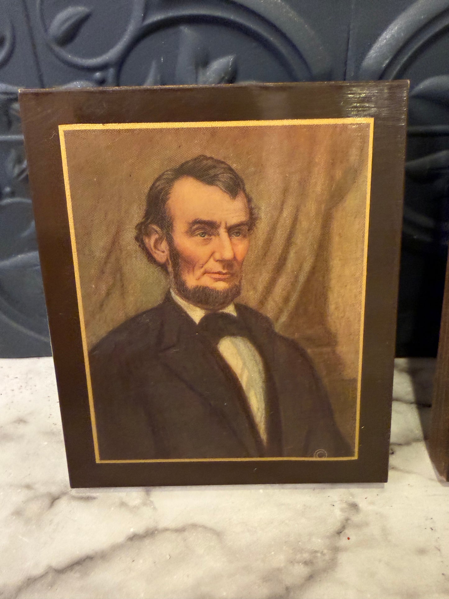 Abe and Mary Todd Lincoln Small Wood Hangings