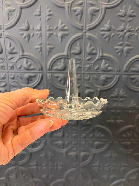 Diamond Cut Crystal Ring Dish