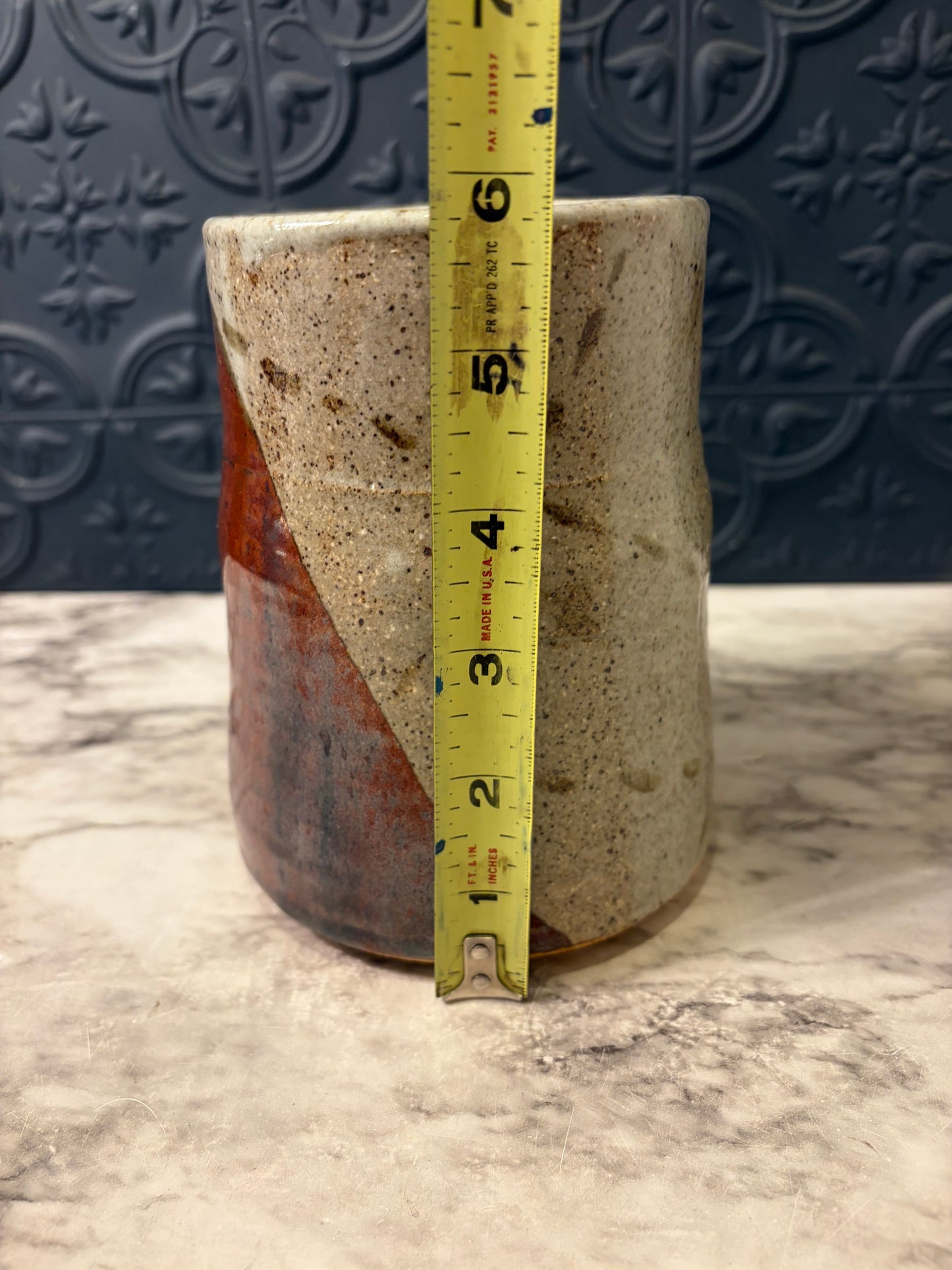Studio Pottery Two Tone Brown and Tan