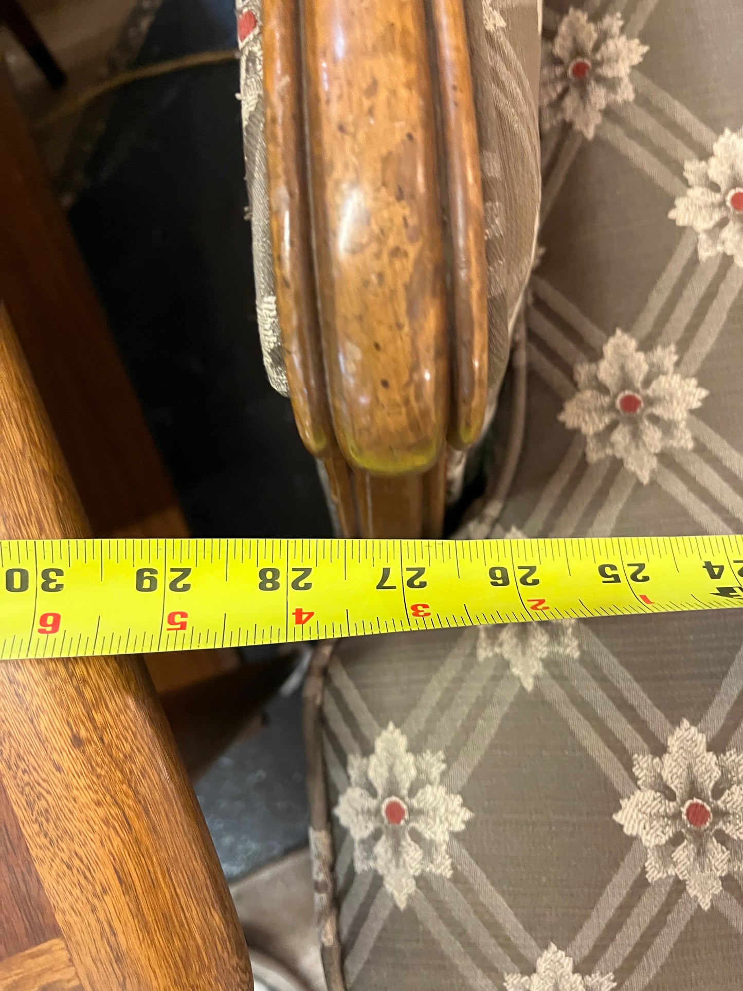 Brown Arm Chair with Floral design