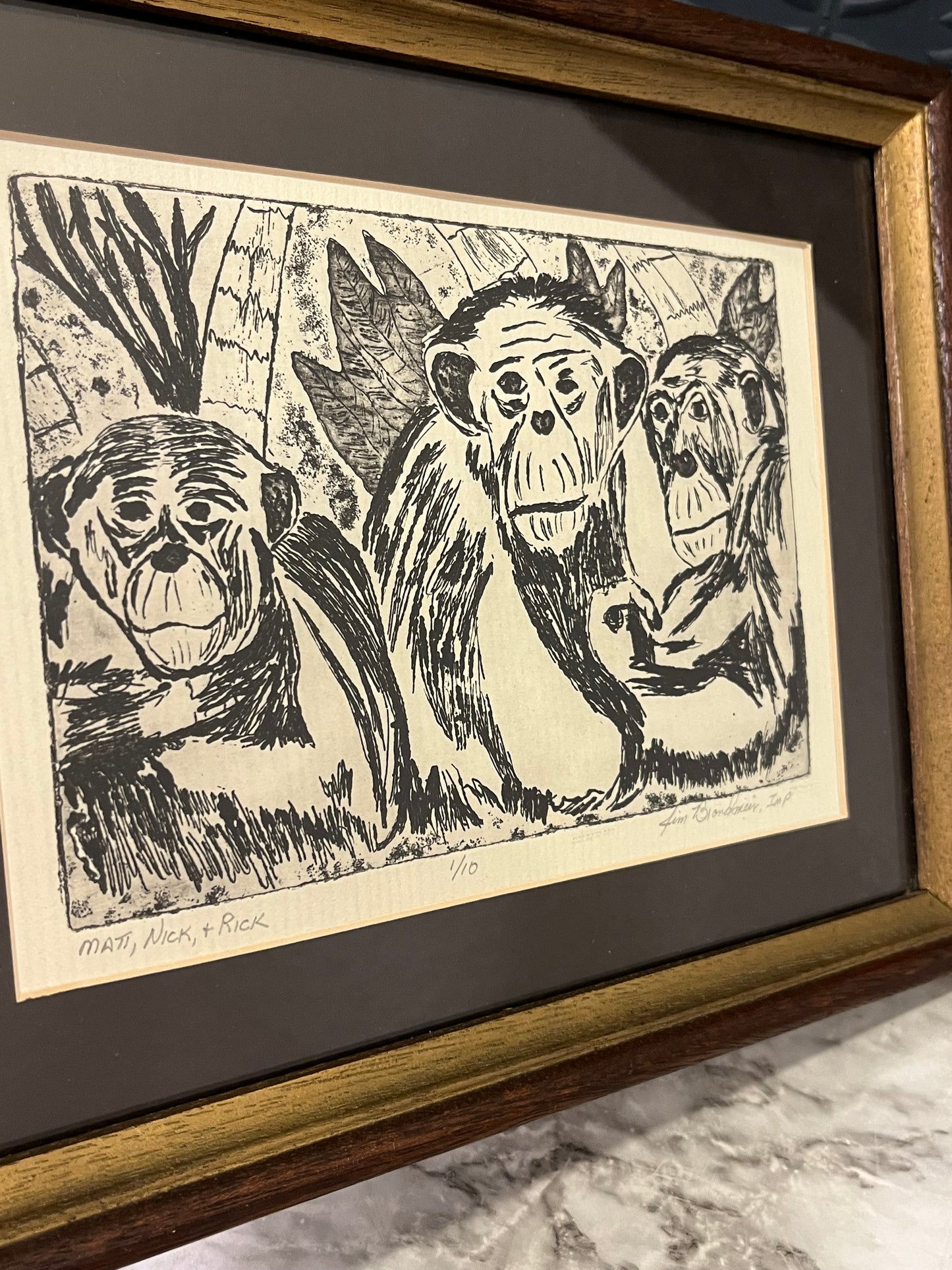 Original Etching of Matt, Nick and Rick