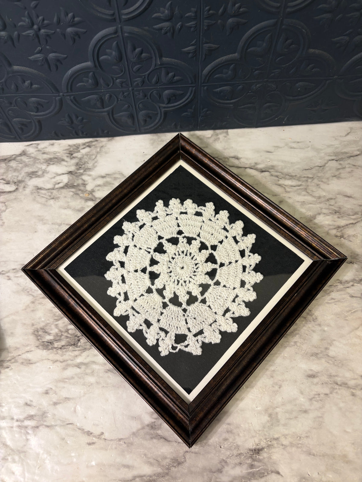 9.5" Doiley Framed Open Stitch