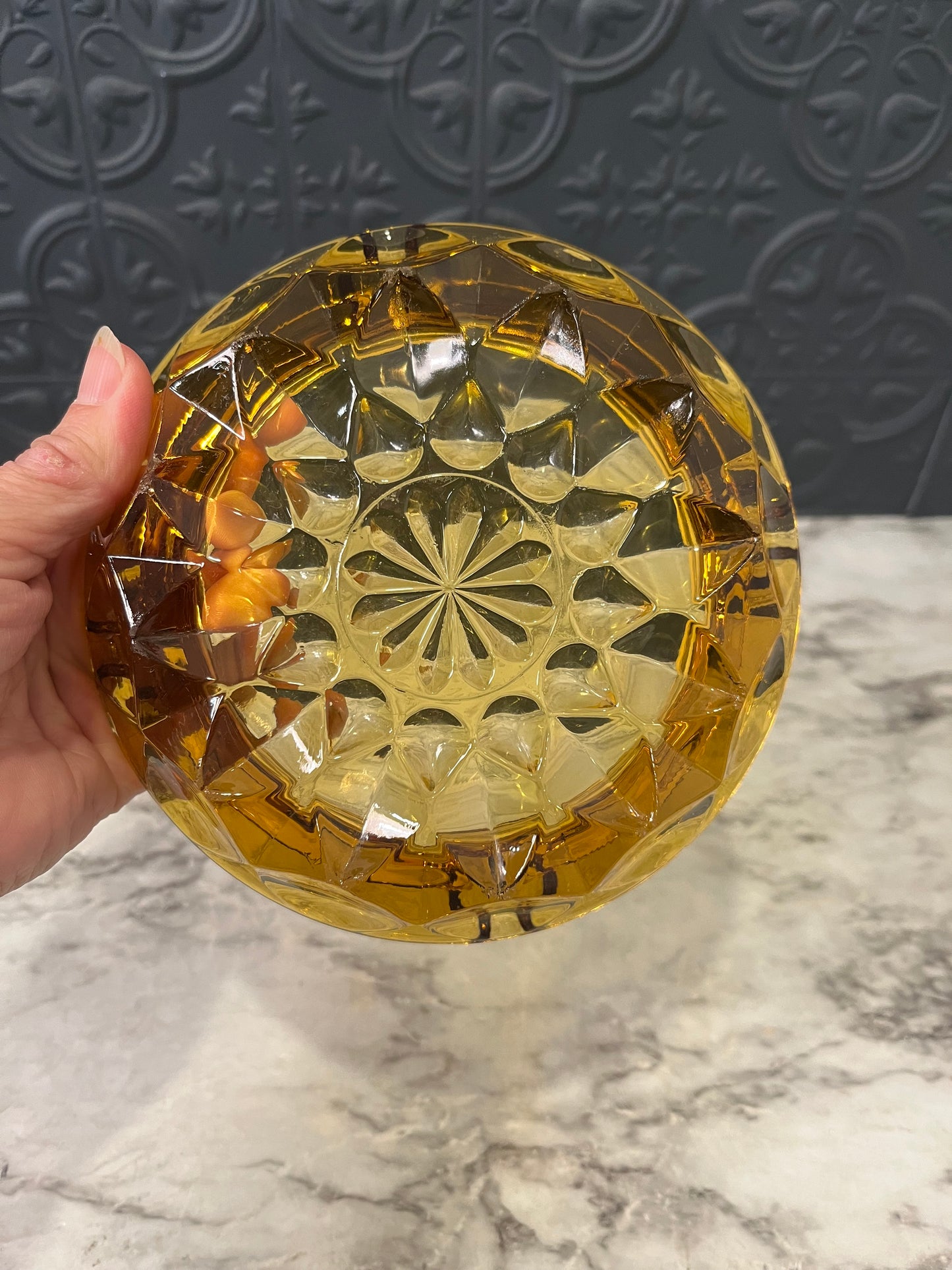 MCM Amber Glass Ash Tray