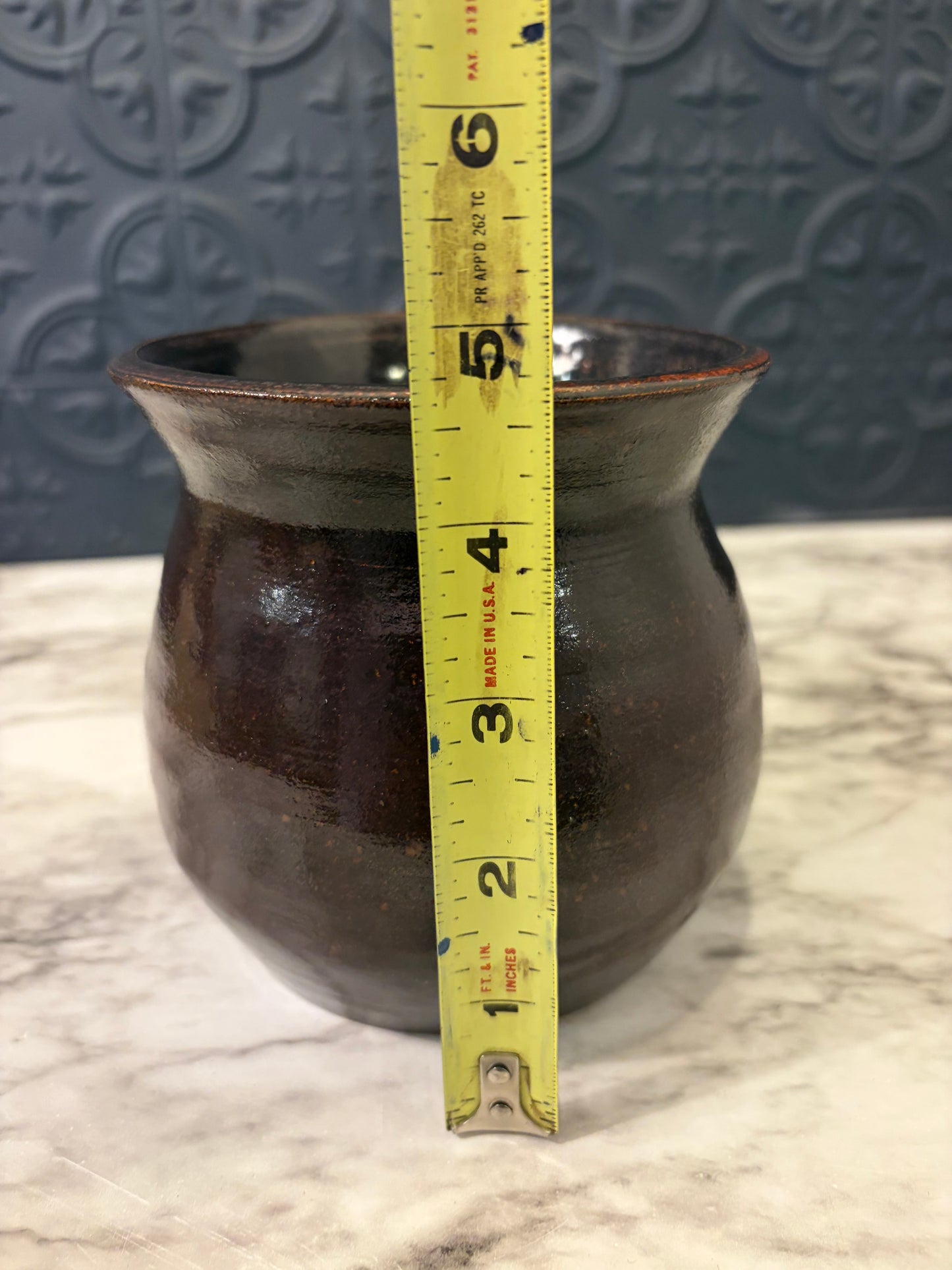 4.75" Brown Pottery Vessel