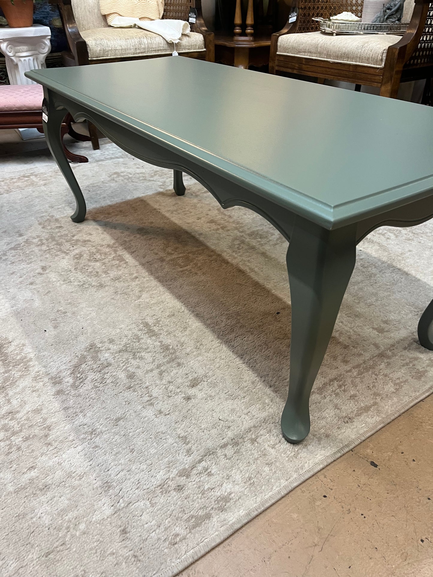 Painted Sage Green Coffee Table
