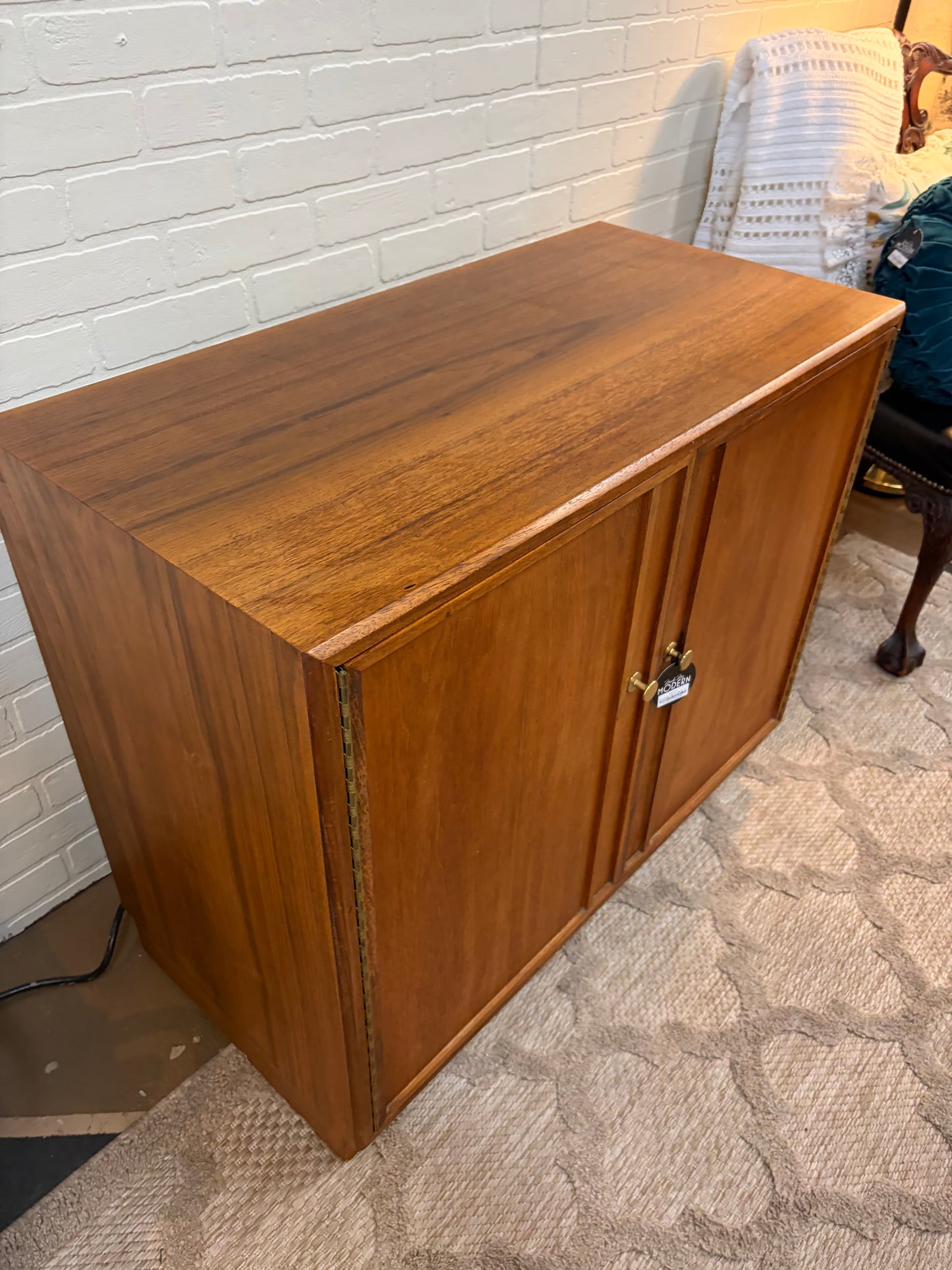 Mid Century Walnut Cabinet  Dimensions by West Michigan Furniture Co