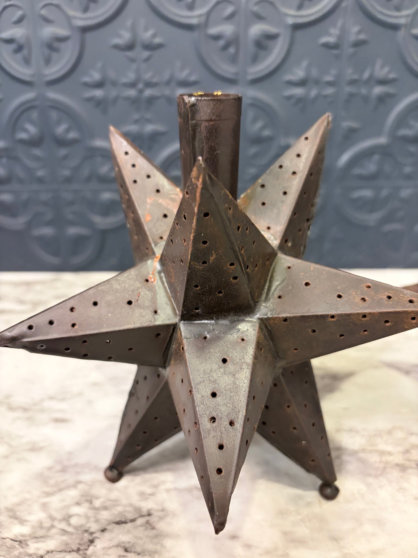 Metal Moravian Star Candle Holder Set of 2