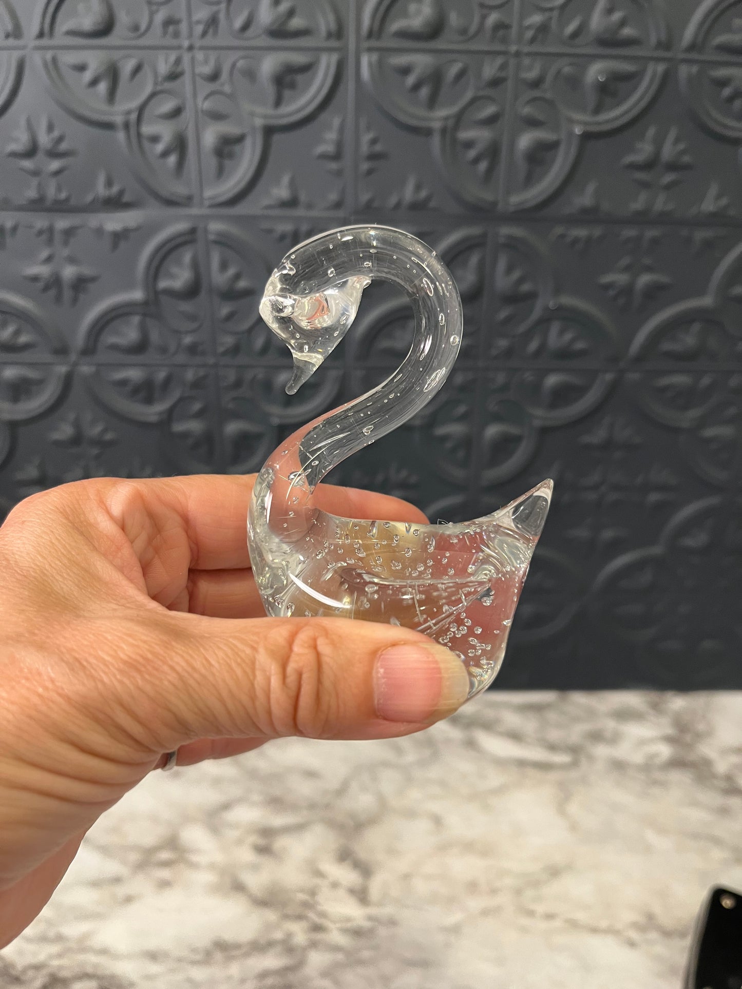 Handblown Glass Swan Small