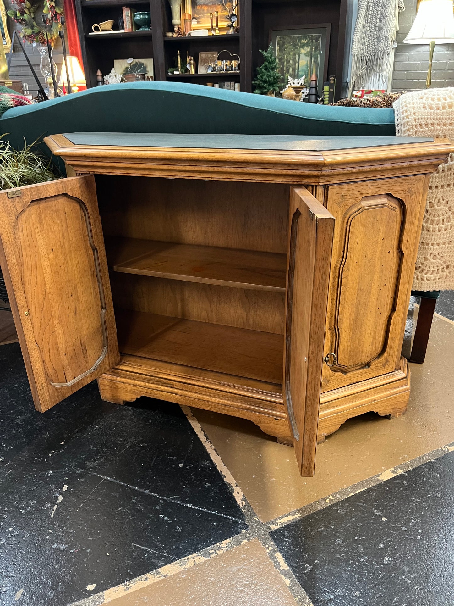Entry table with Green Slate Top