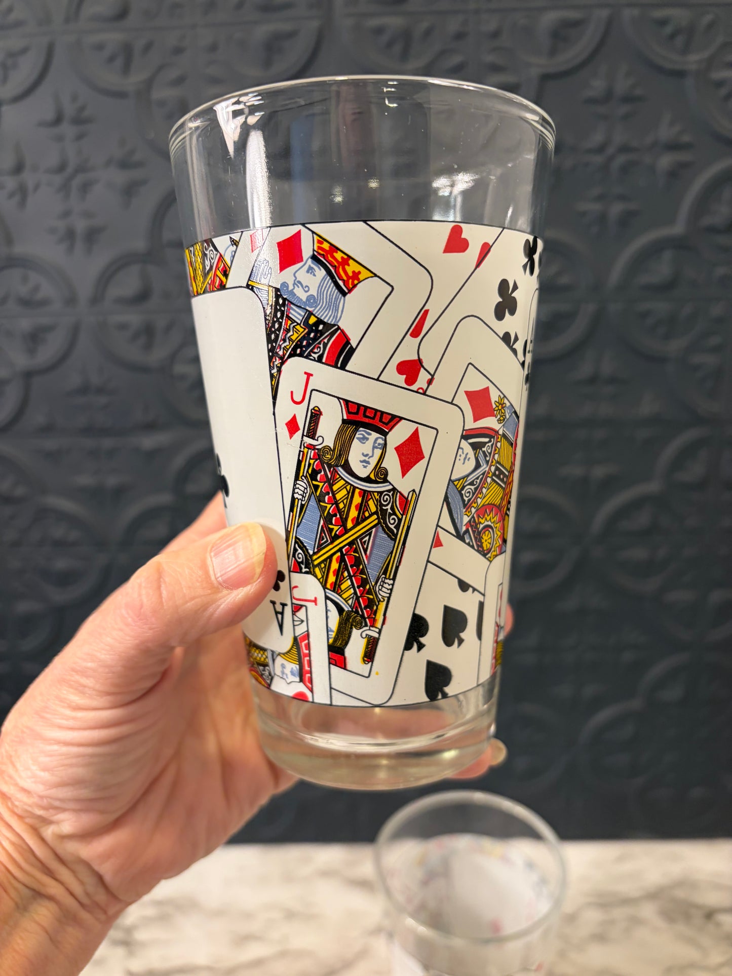 Set of 2 Playing Card Glass
