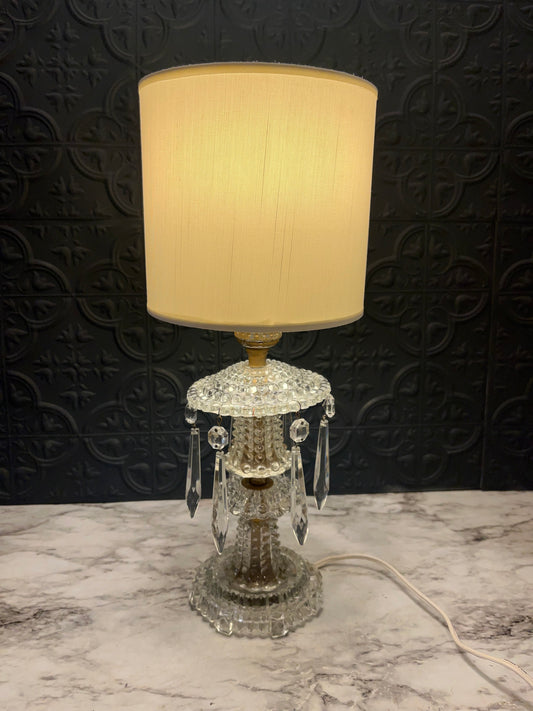 Small Crystal Lamp with hanging crystals