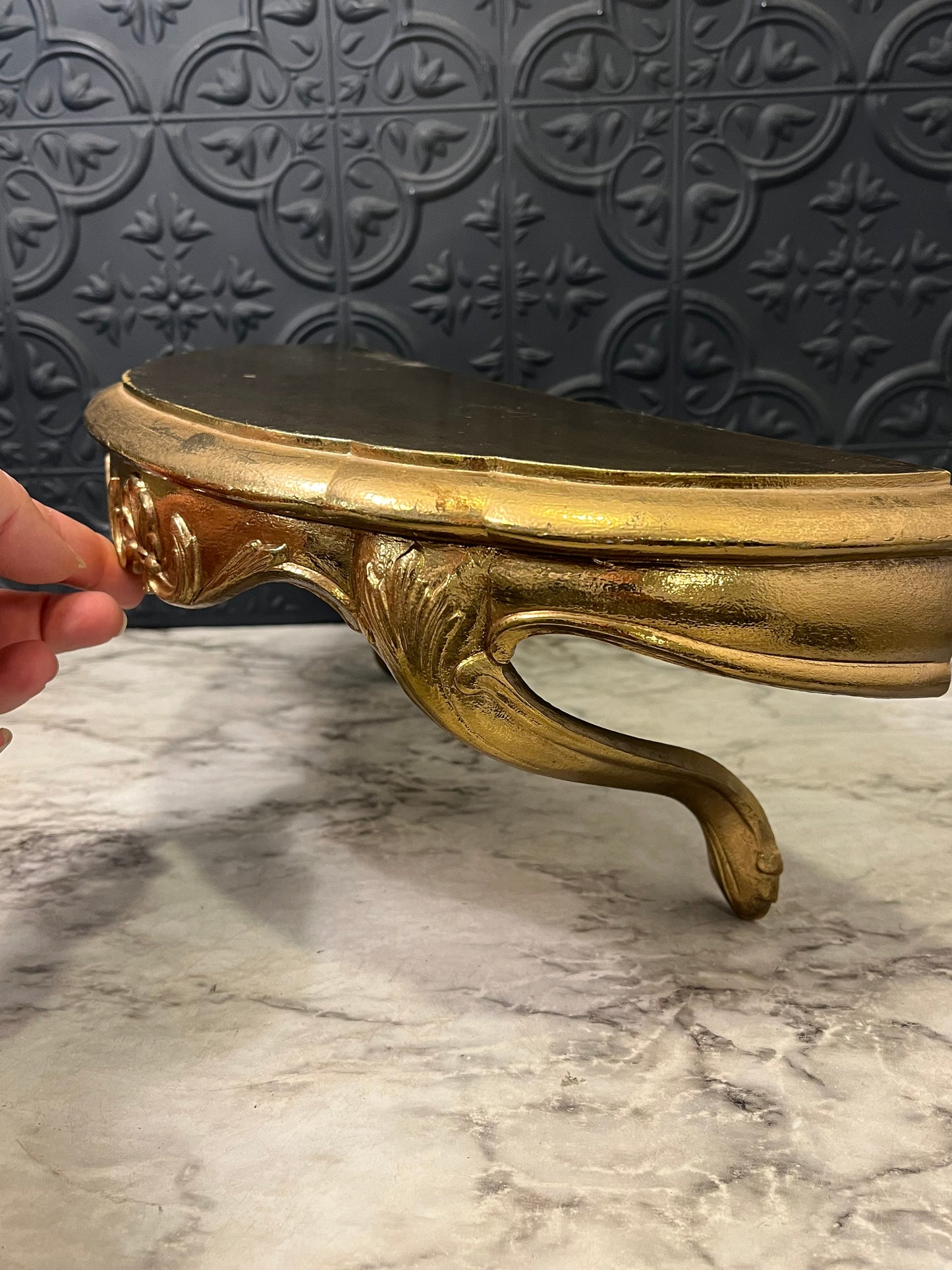 Vintage Plastic Gold Shelf 13"