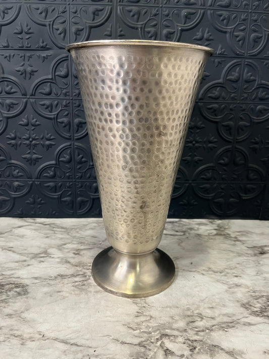 Large Hammered Aluminum Decorative Vase