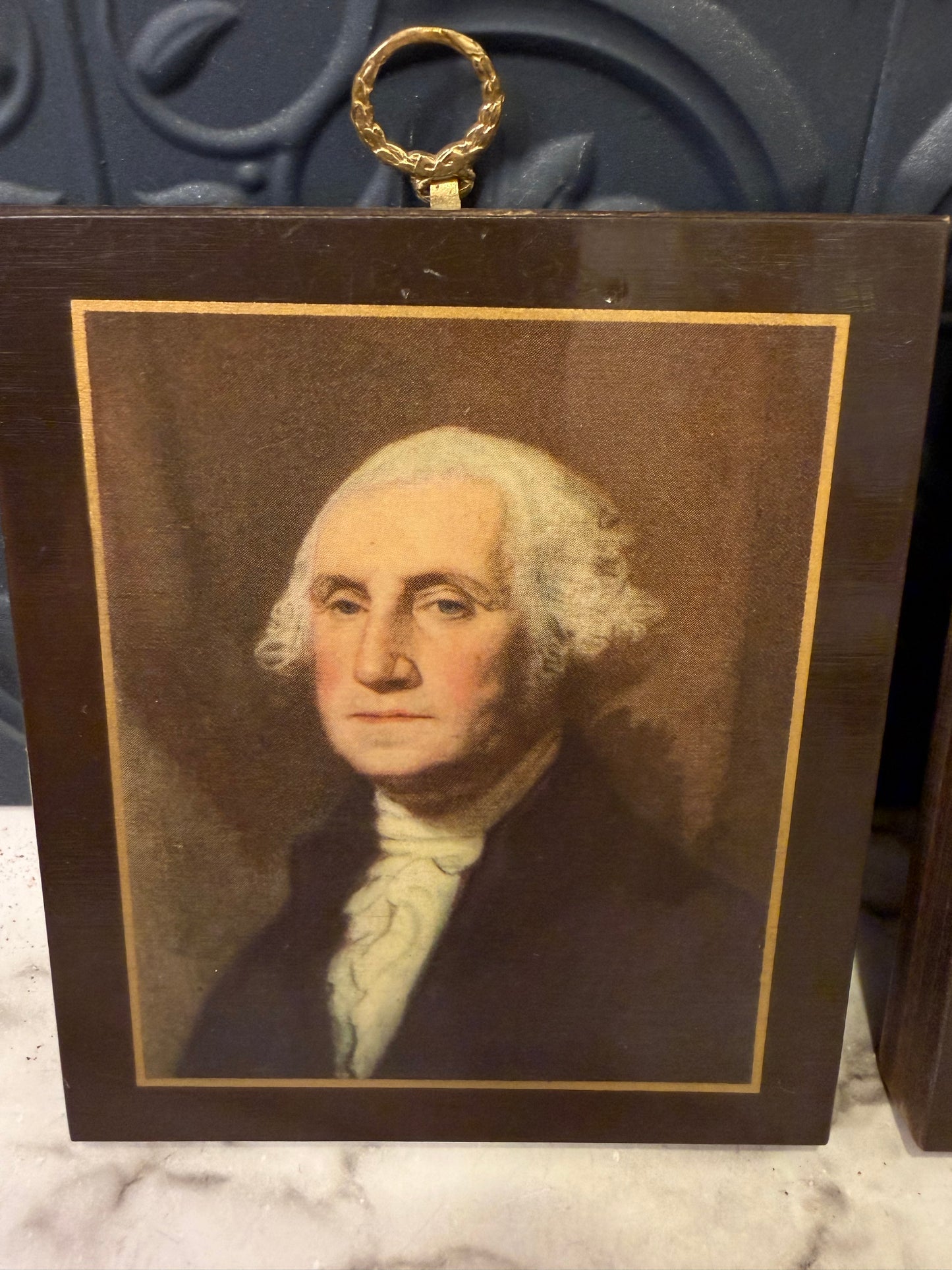 George and Martha Washington Small Wood hangings
