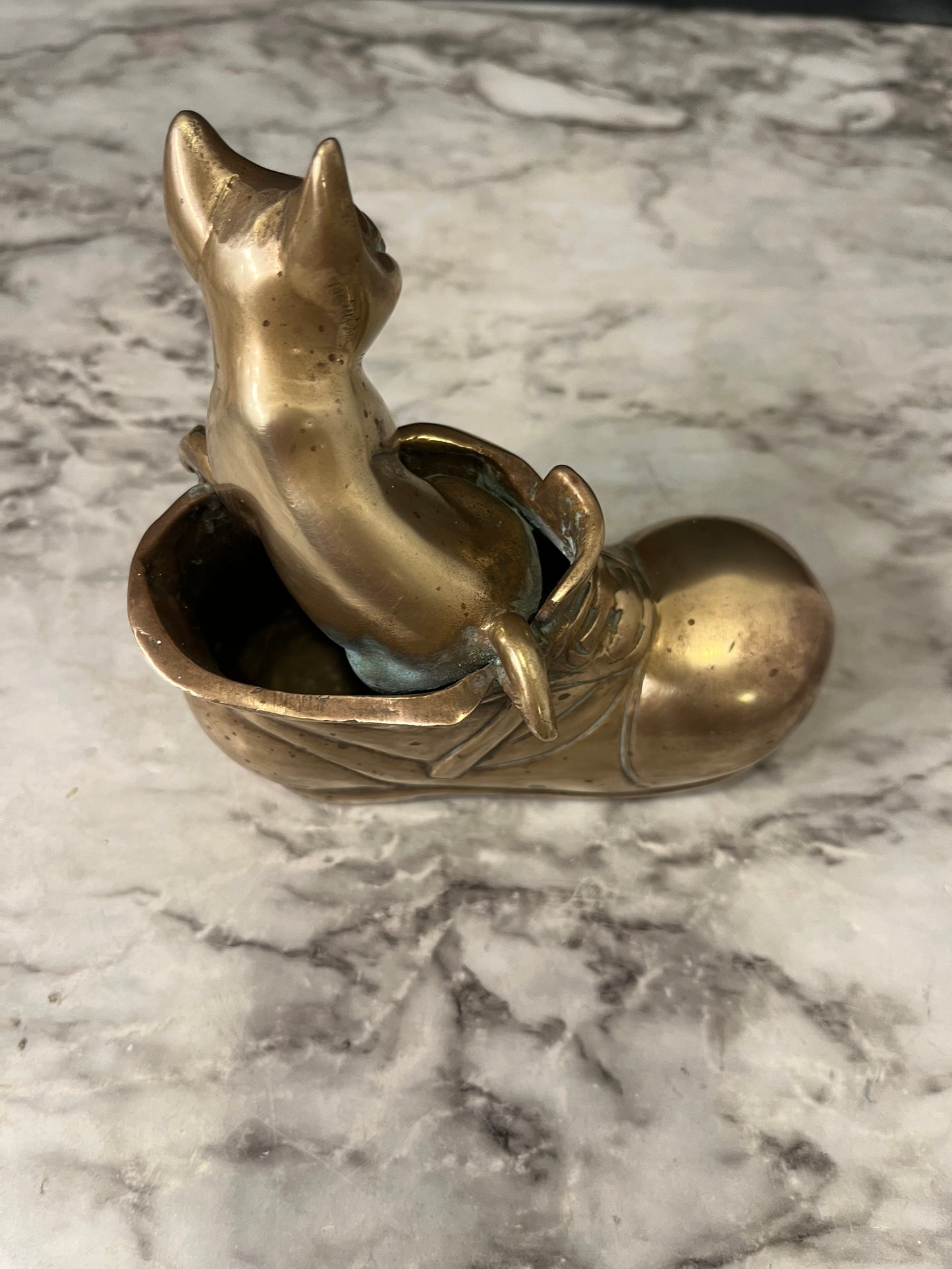 Brass Cat in Boot