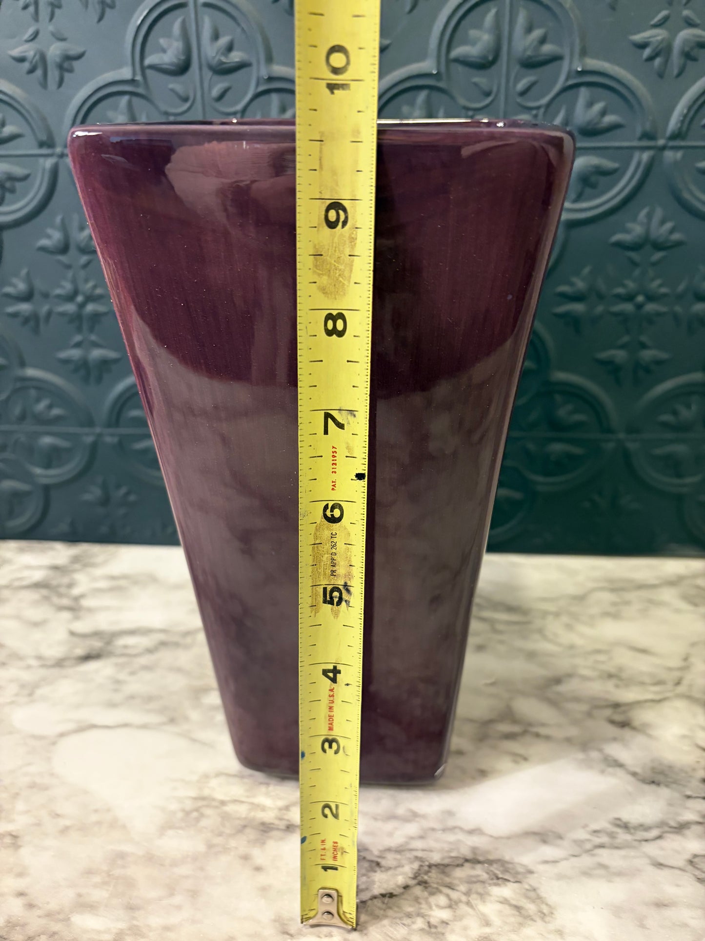 Ceramic Glazed Purple Pottery Barn Vase