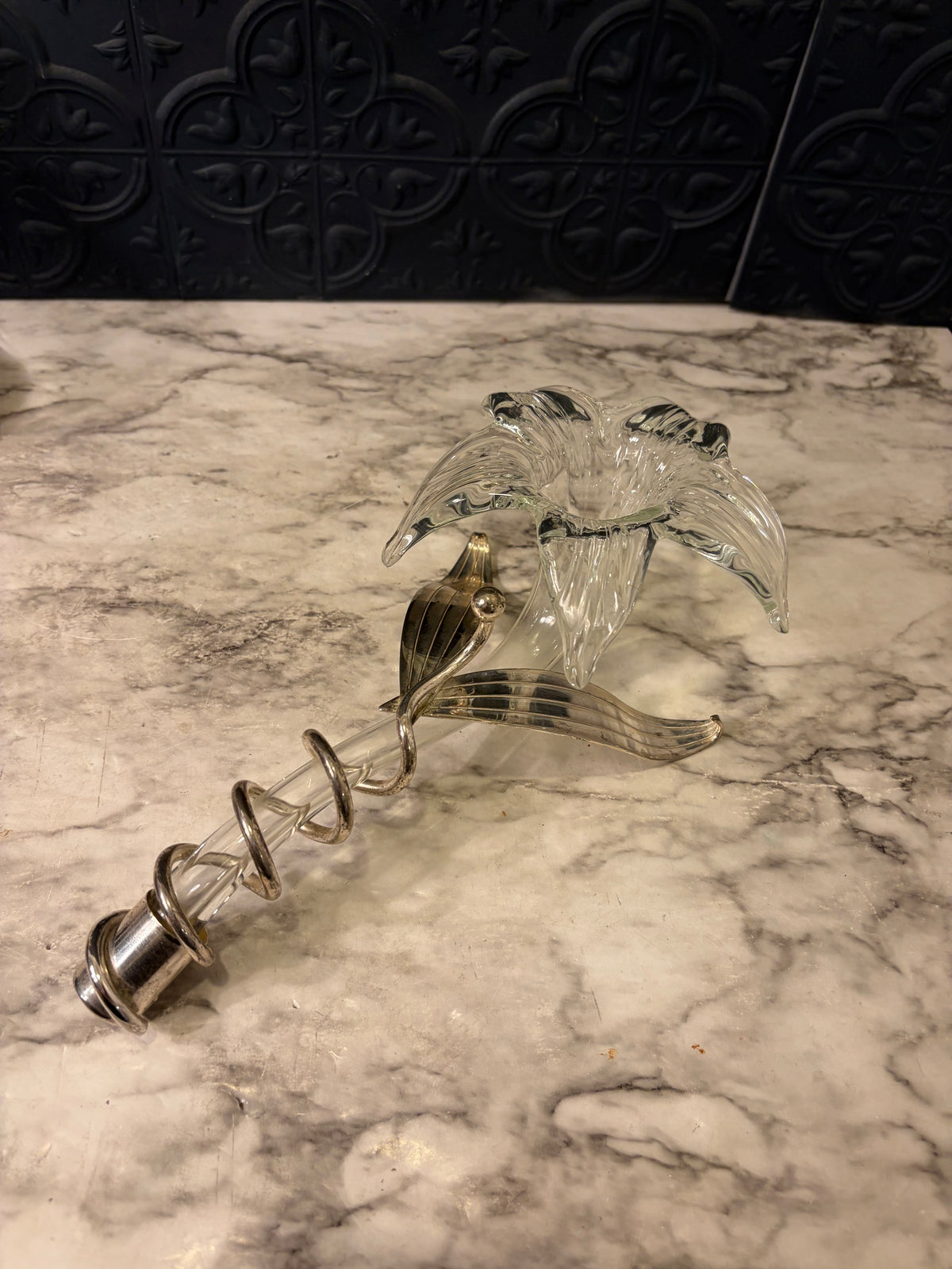 Blown Glass Lilly Wrapped Vase