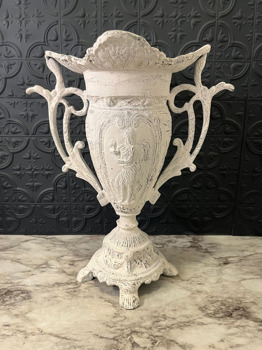 White Washed Large Trophy Style Planter