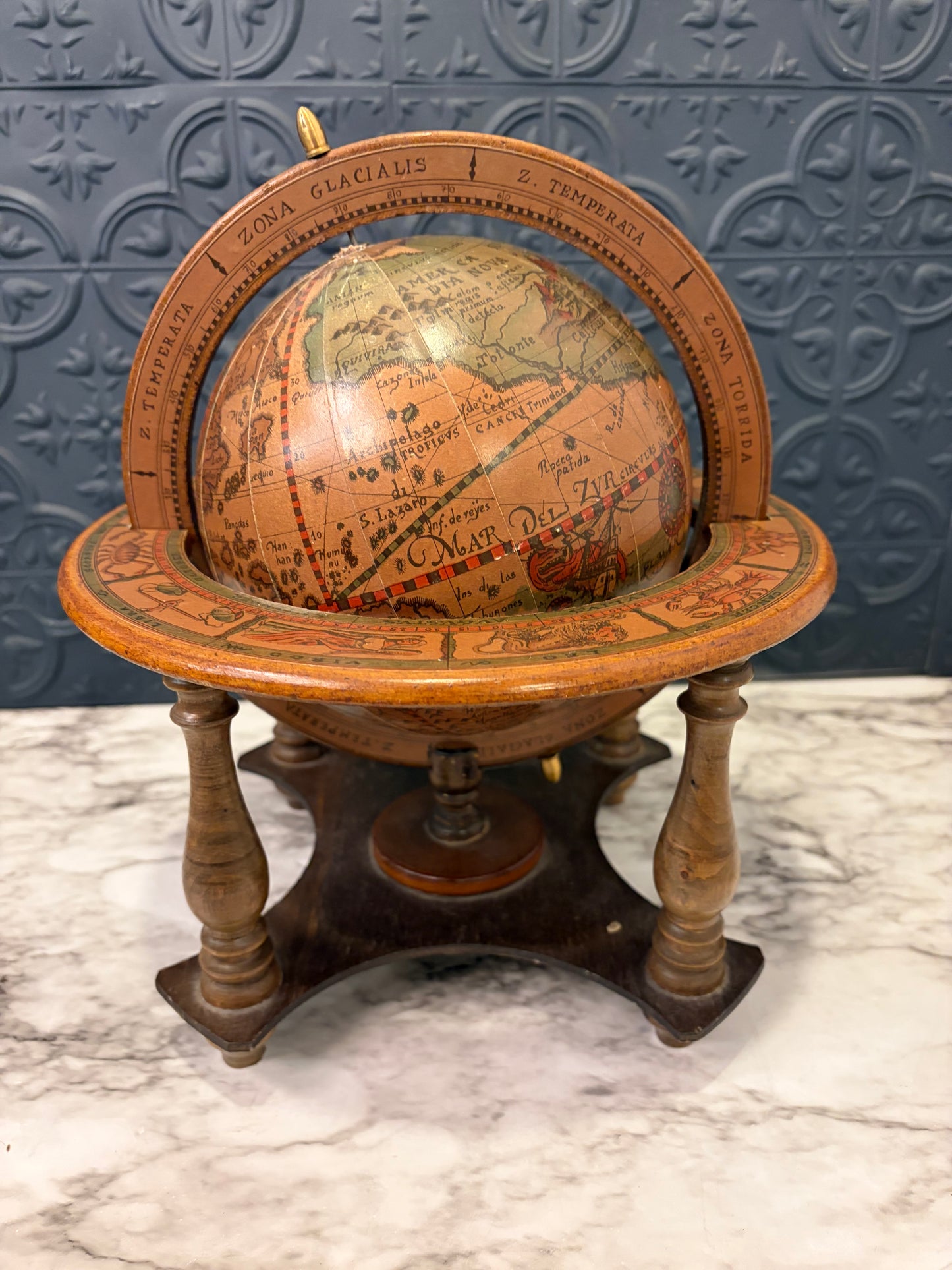 Old World Globe on Stand Medium